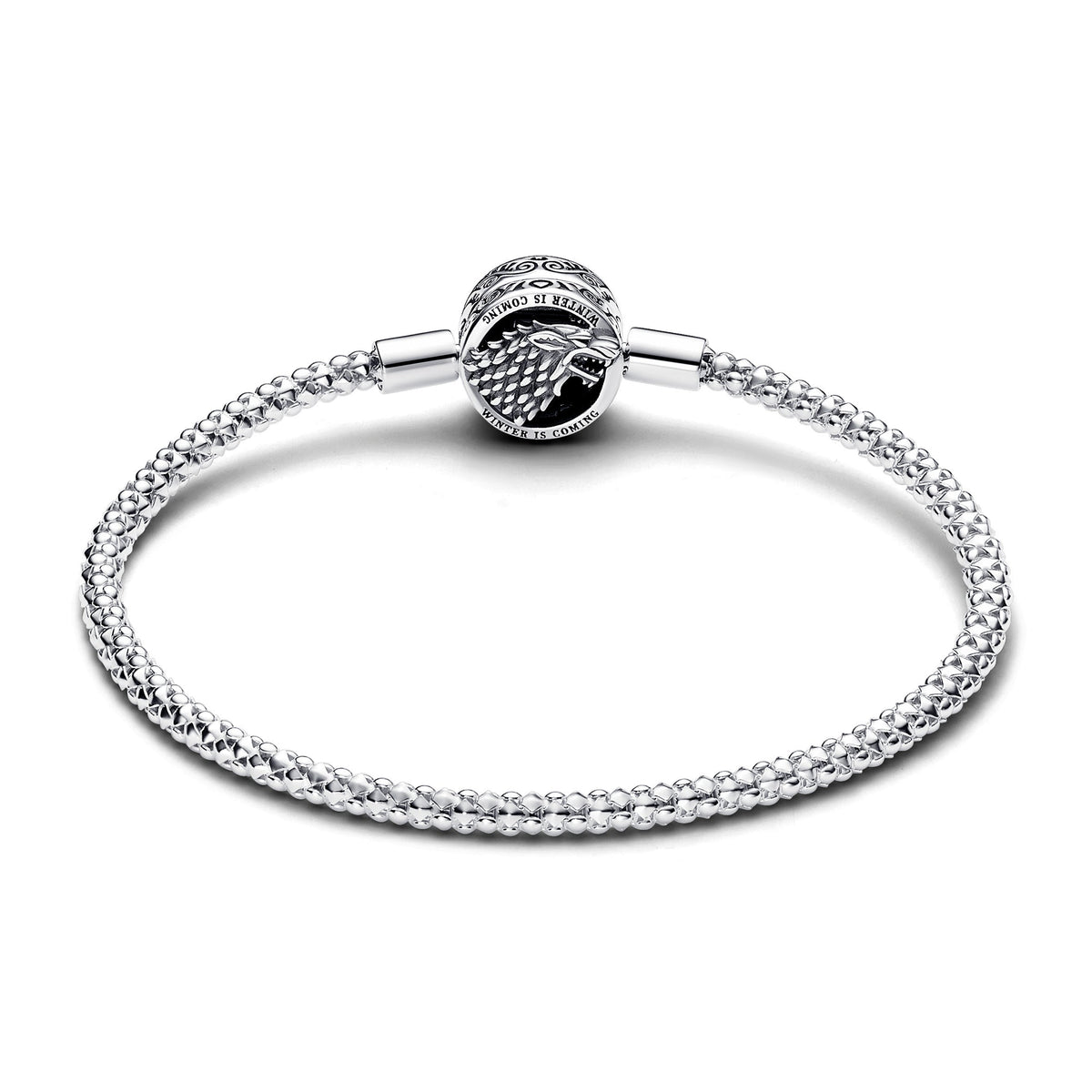 Pandora Bracelet Featuring Game of Thrones House Sigil Clasp Moments Studded Chain