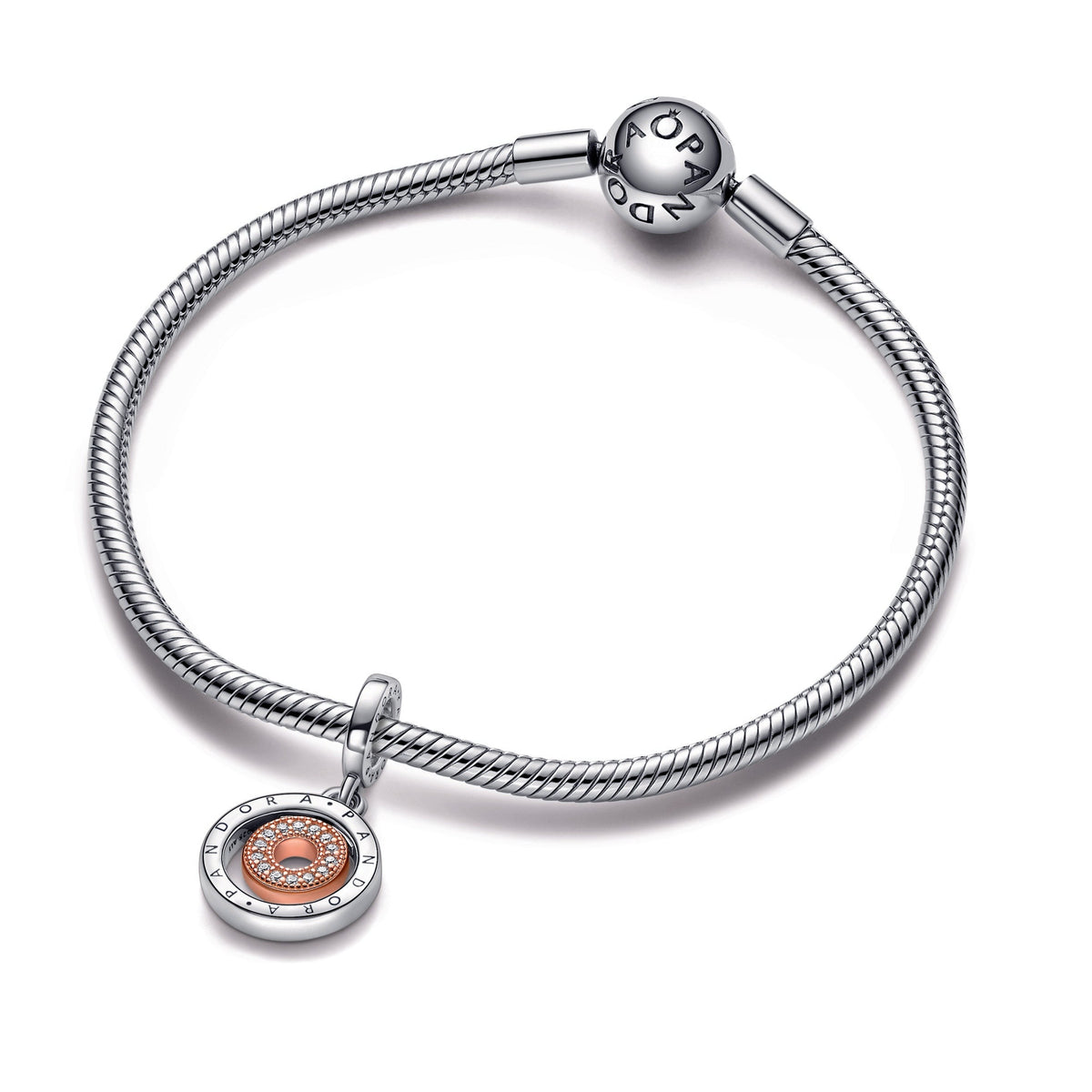 Pandora Charm Featuring Two-tone Logo Circles Dangle
