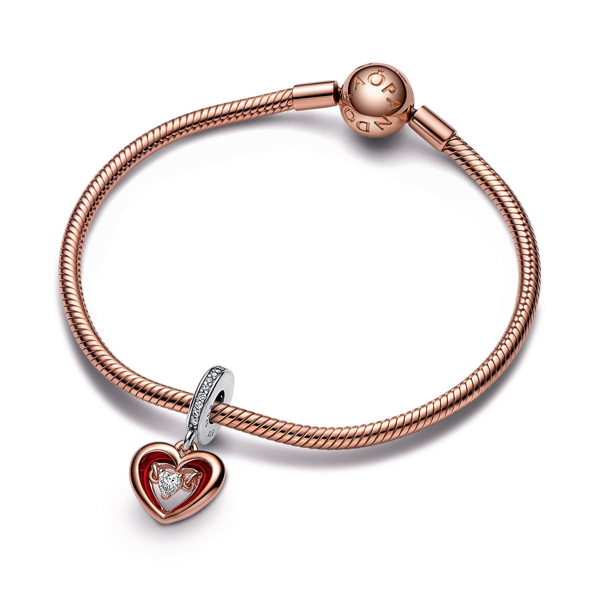 Pandora Two-tone Radiant Heart Dangle Charm