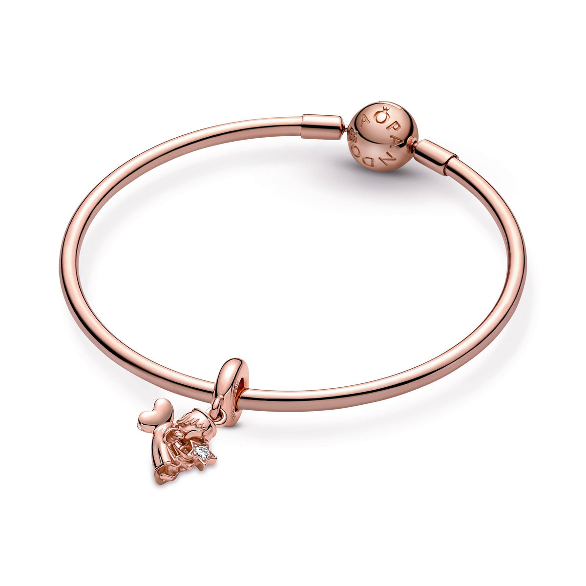 Pandora Charm Featuring Heart Winged Angel Dangle