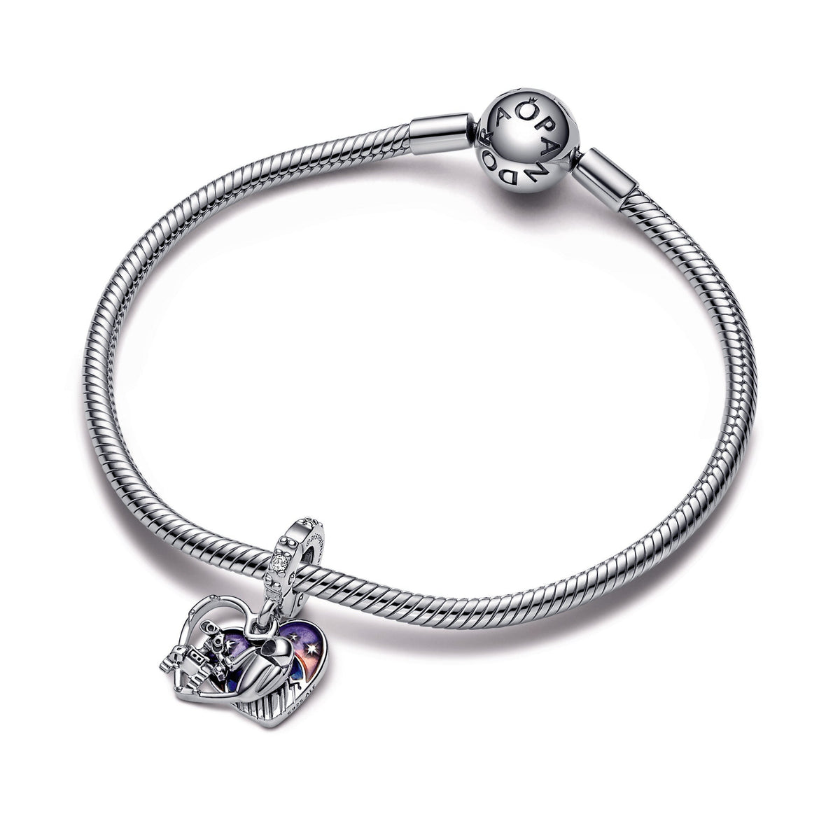 Pandora Charm Featuring Disney Pixar Wall-E & Eve Glow-in-the-dark Dangle