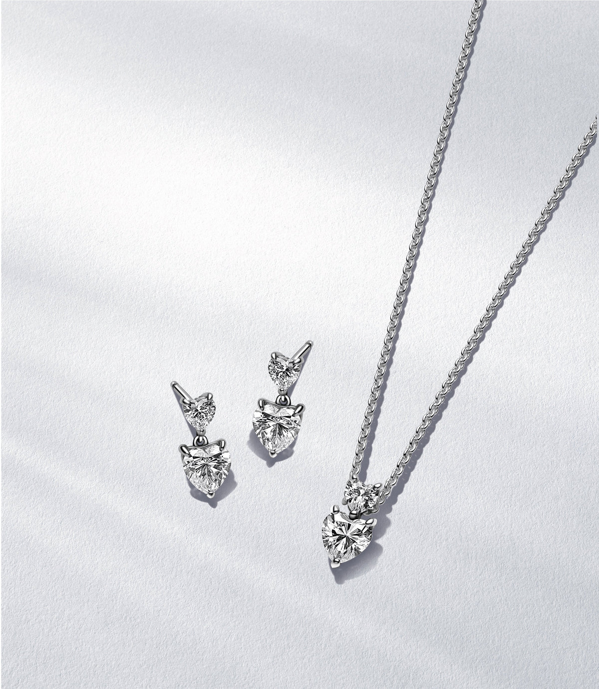 Pandora Jewelry Set Featuring Timeless Hearts Necklace & Earring Gift Set