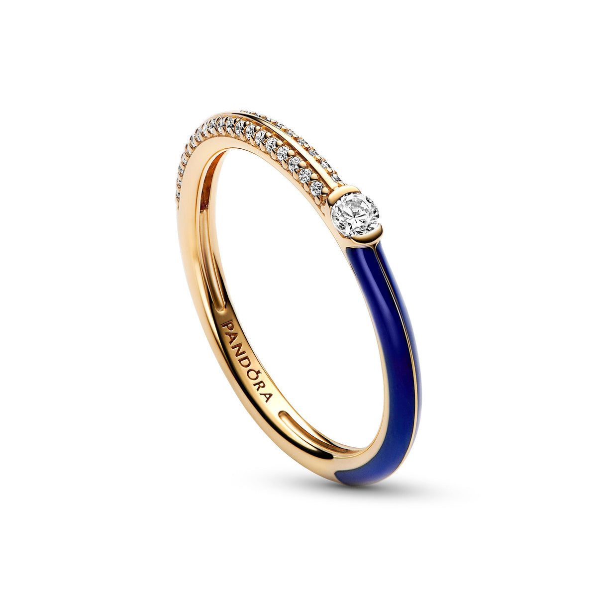 Pandora Ring Featuring ME Pavé & Blue Dual
