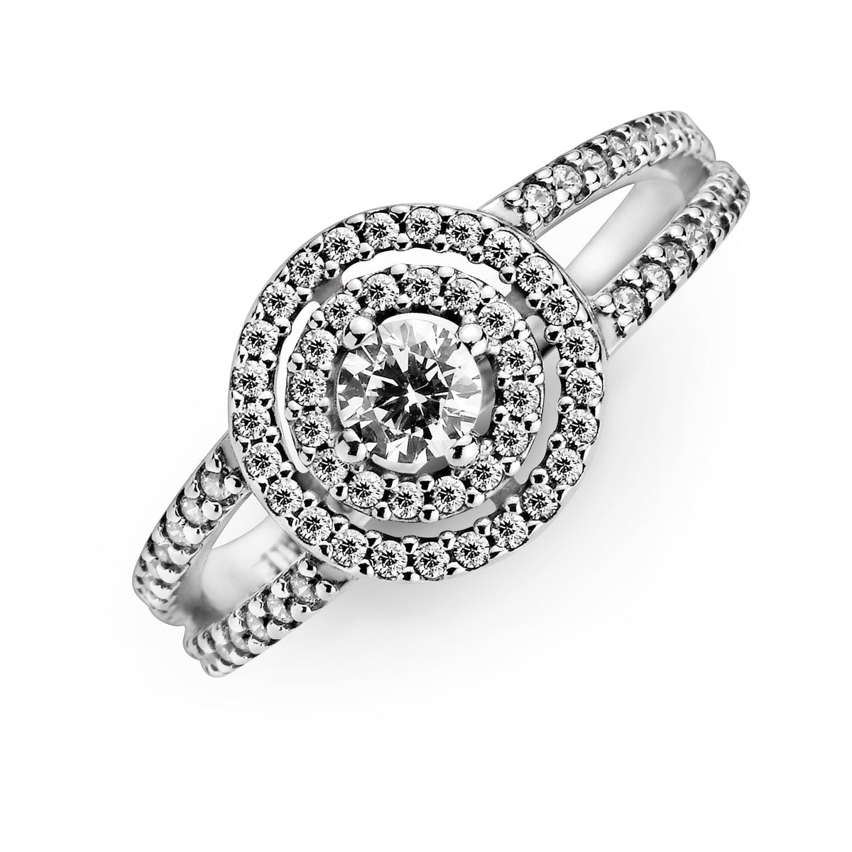 Pandora Ring Featuring Sparkling Double Halo