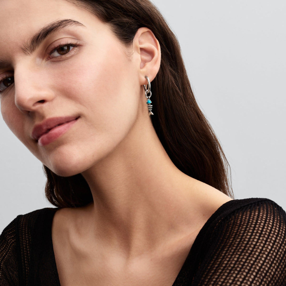 Pandora Turquoise-colored Fishbone Dangle Charm
