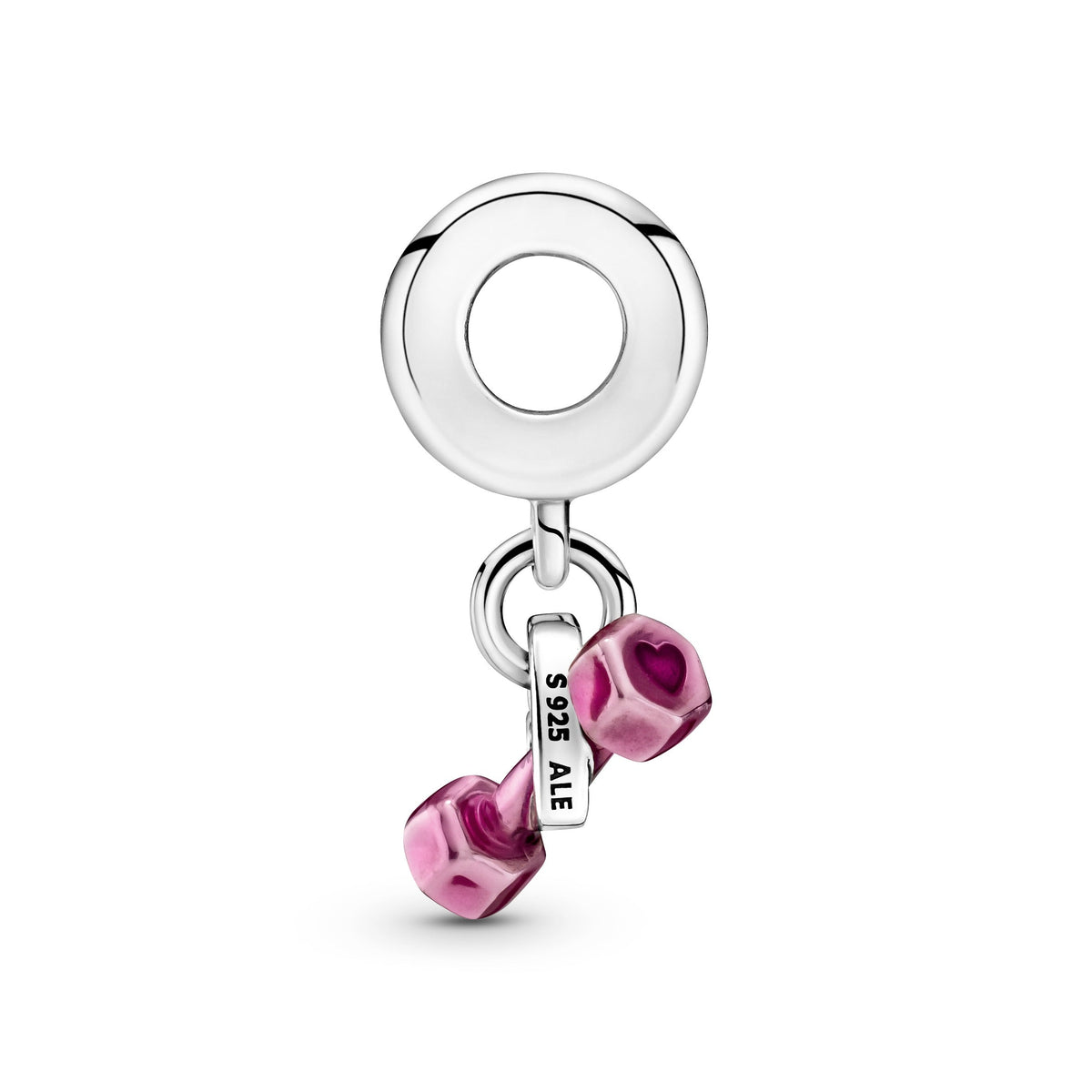 Pandora Dumbbell & Heart Dangle Charm