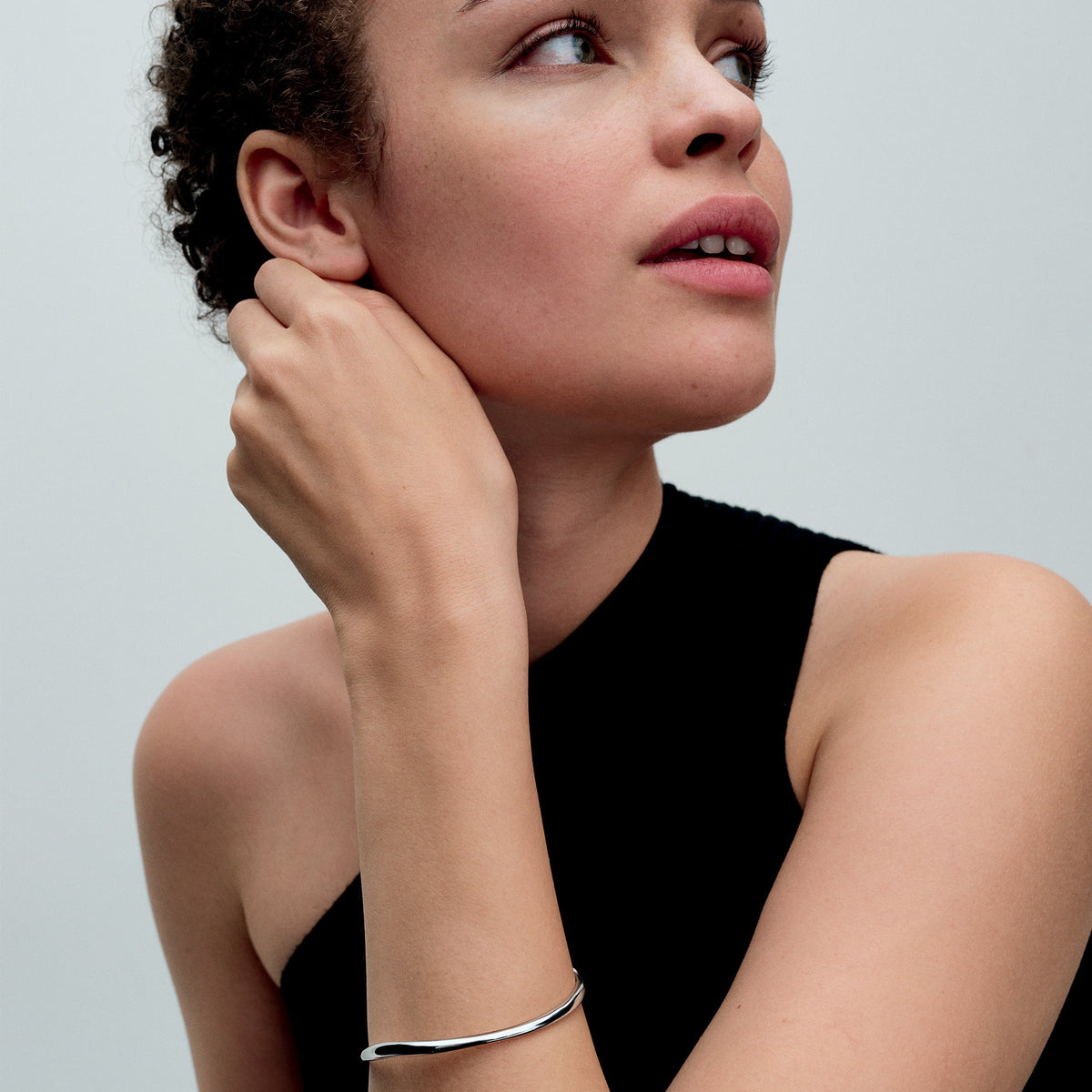Pandora Bracelet Featuring Organically Shaped Bangle