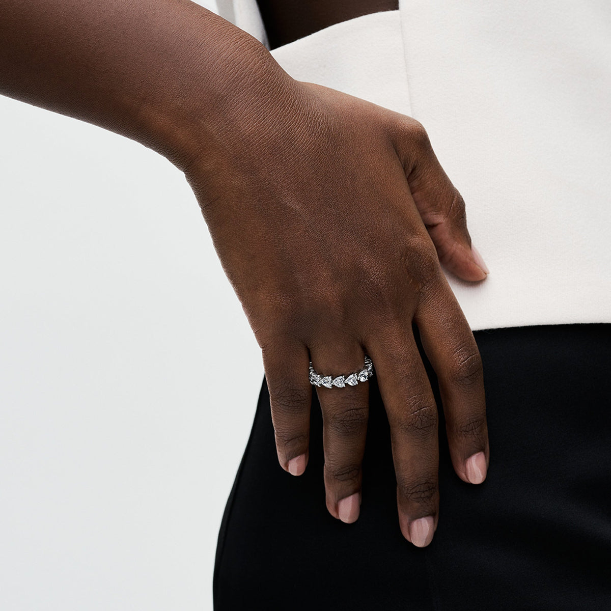 Pandora Ring Featuring Row of Hearts Eternity