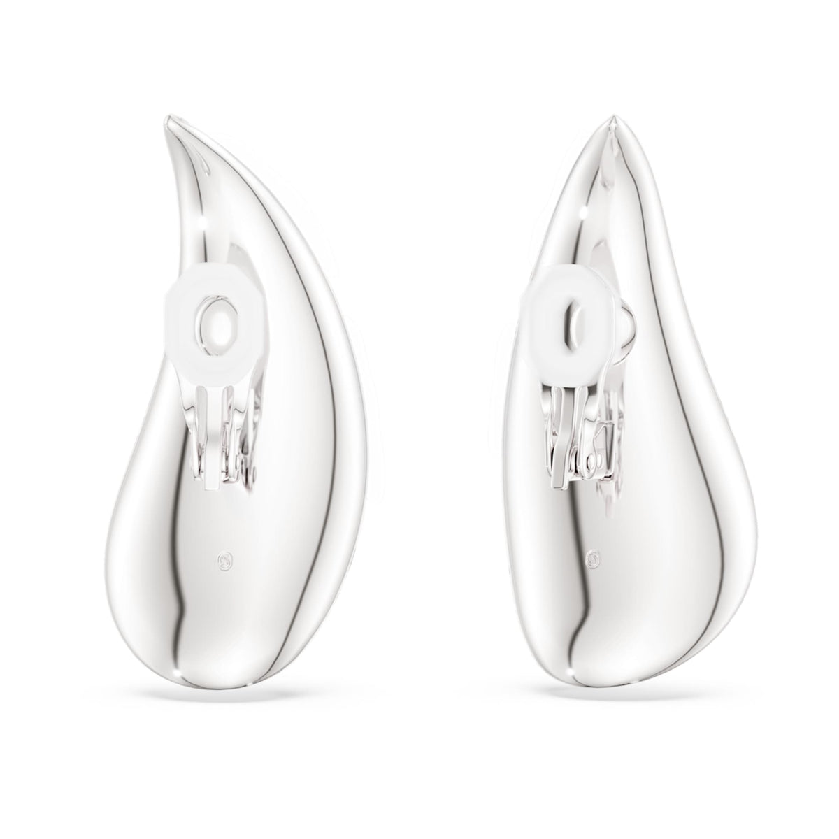 Swarovski Classica clip earrings Statement, Round cut, White, Sterling silver