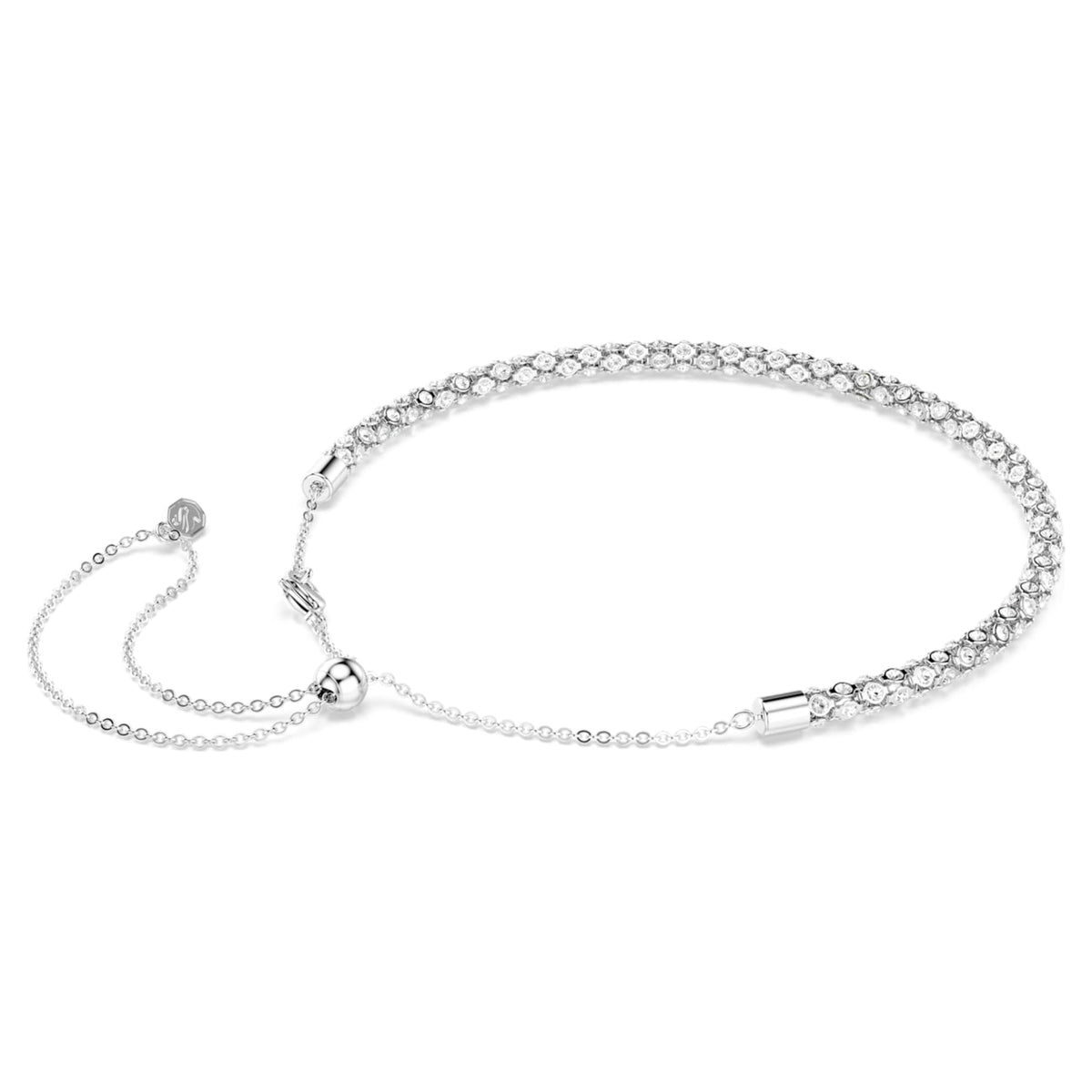 Swarovski Dextera necklace with white round-cut accents and Stainless steel