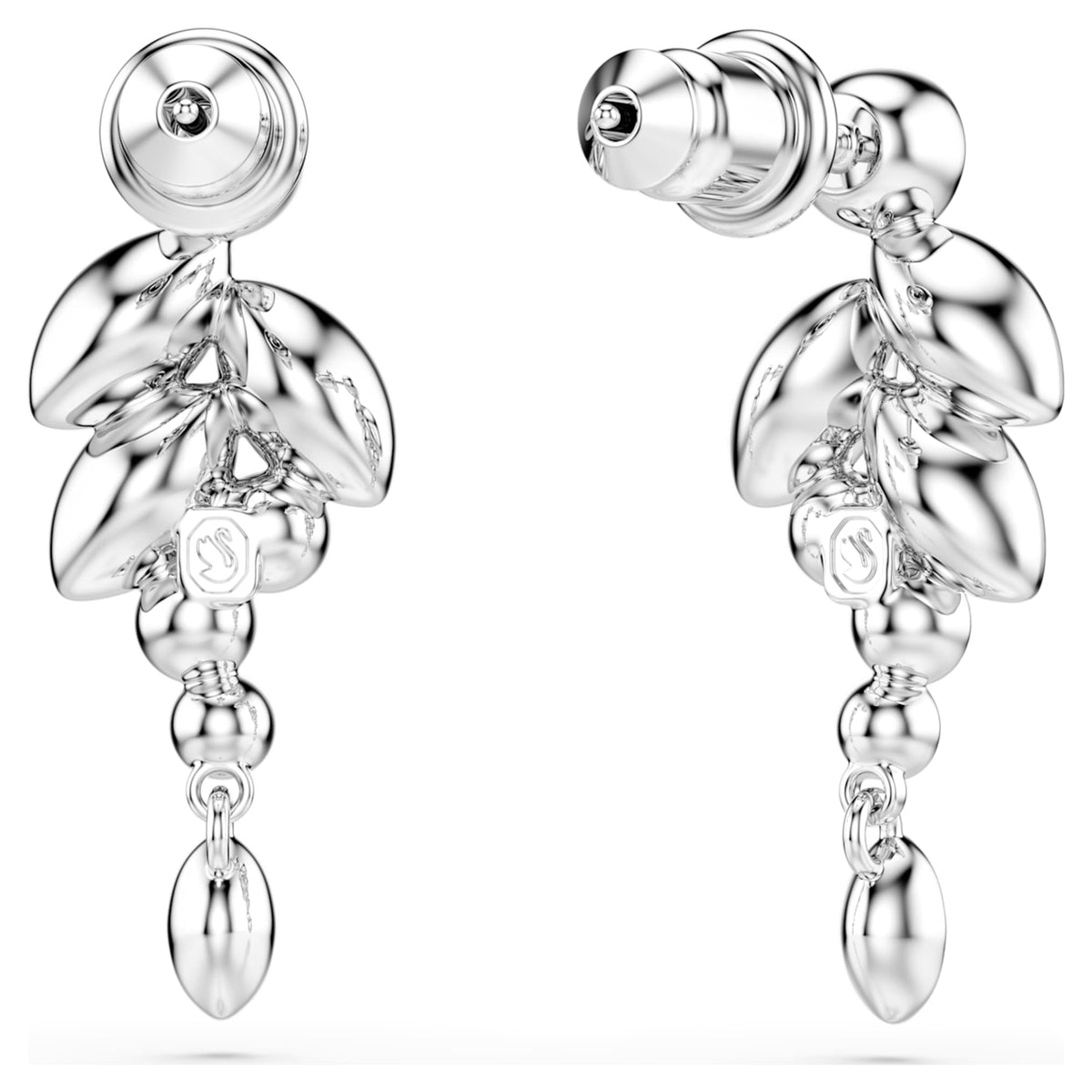 Swarovski Diapason drop earrings with white mixed-cut accents and rhodium plating