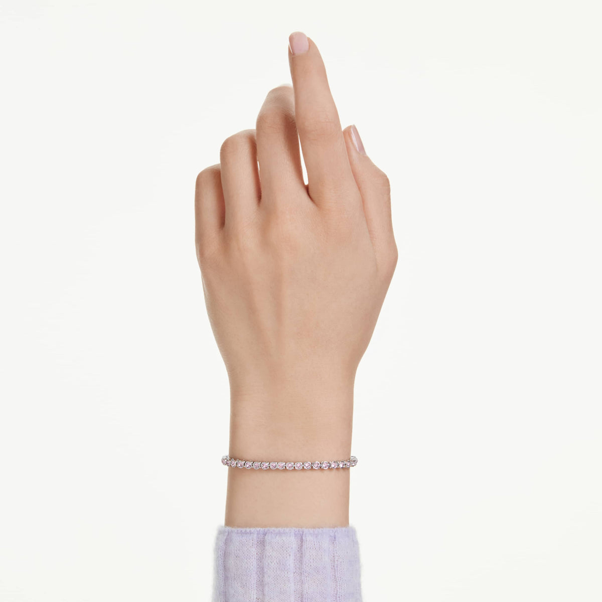 Swarovski Imber Emily Tennis bracelet with white round-cut accents and rhodium plating