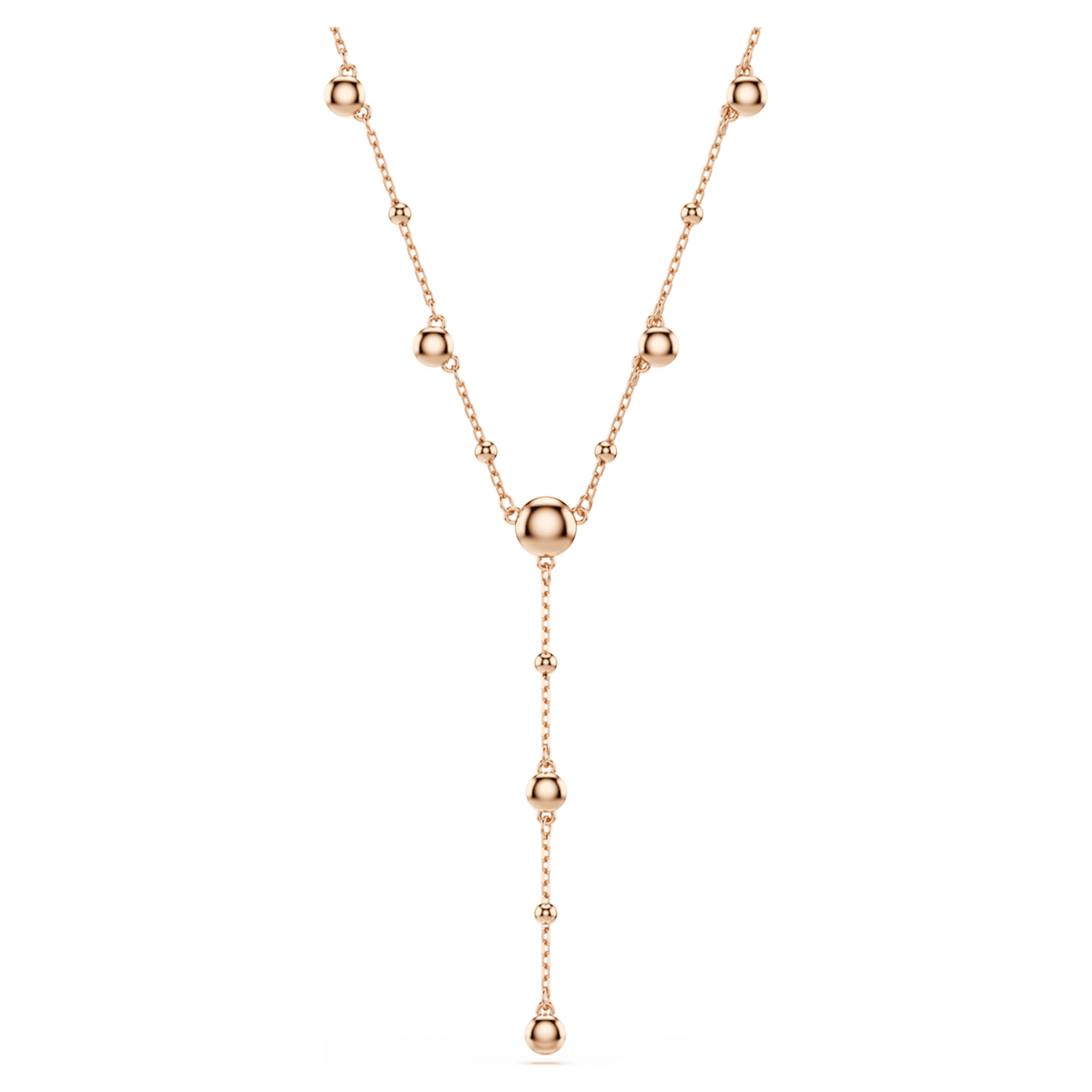 Swarovski Imber Y necklace with white round-cut accents and an 18K rose gold finish
