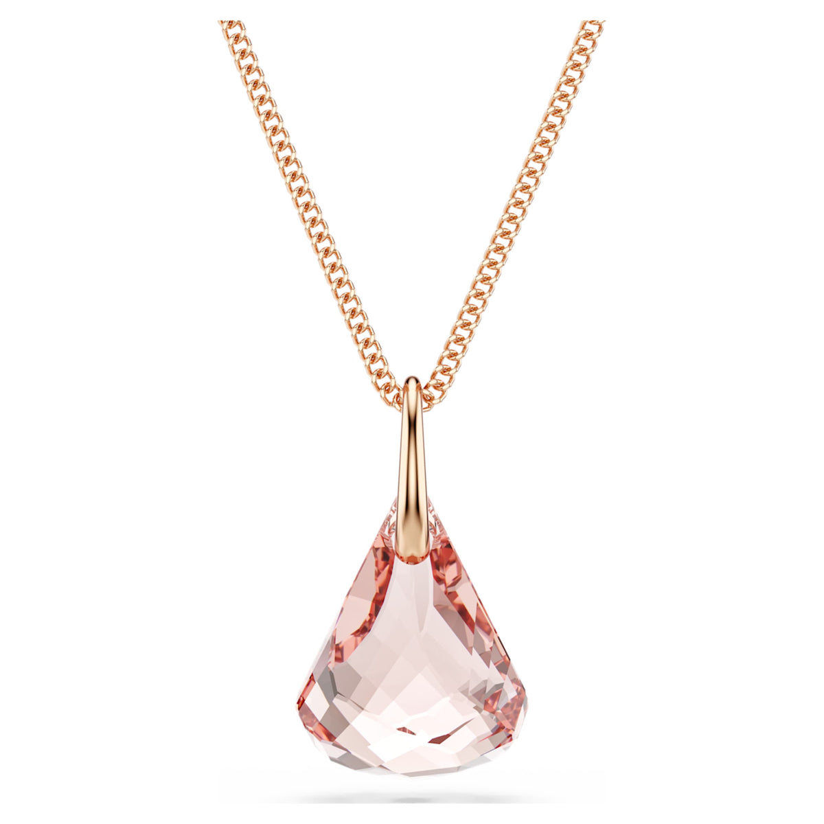 Swarovski Lunar pendant Oval cut, White, 18K gold finish