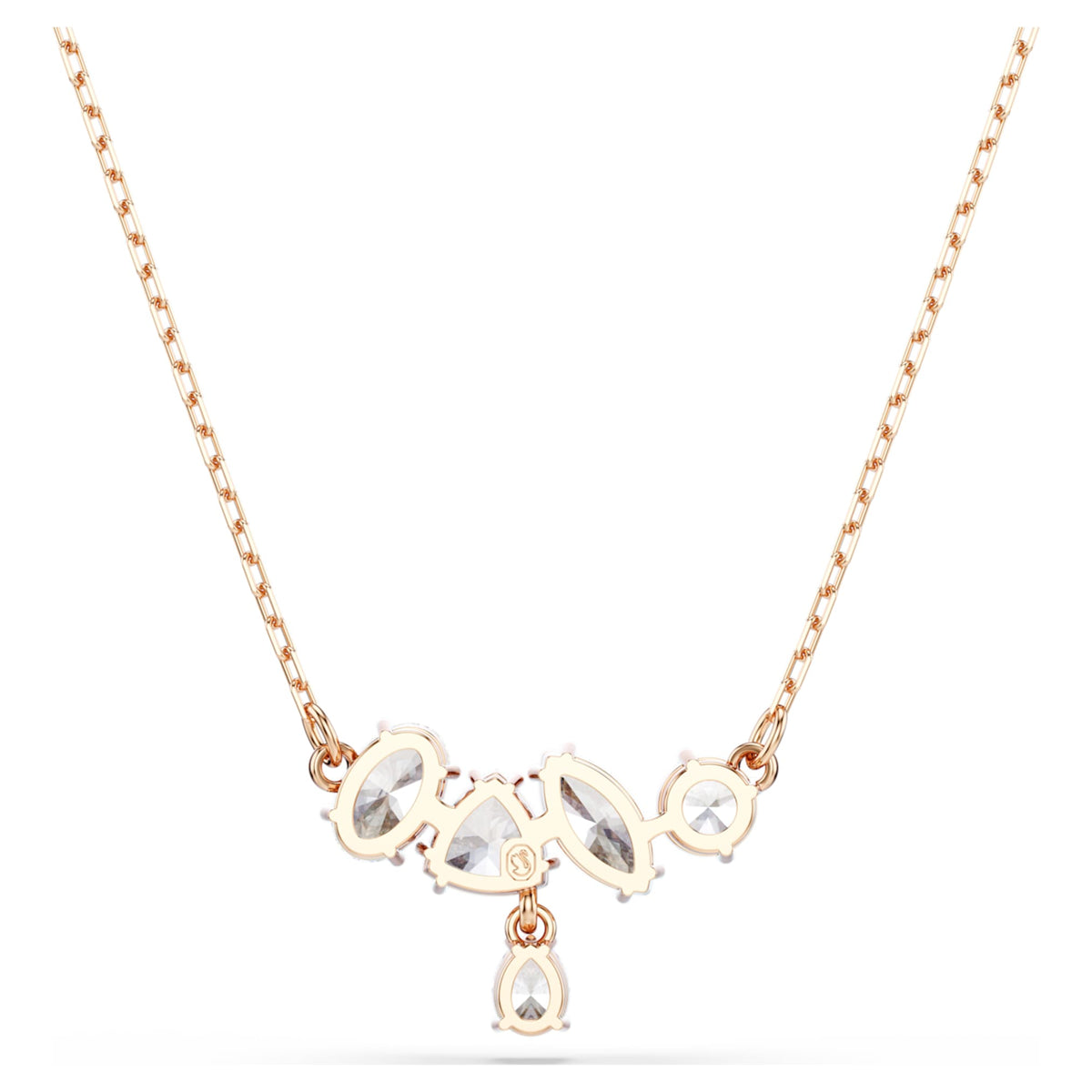 Swarovski Mesmera necklace Mixed cuts, White, 18K rose gold finish