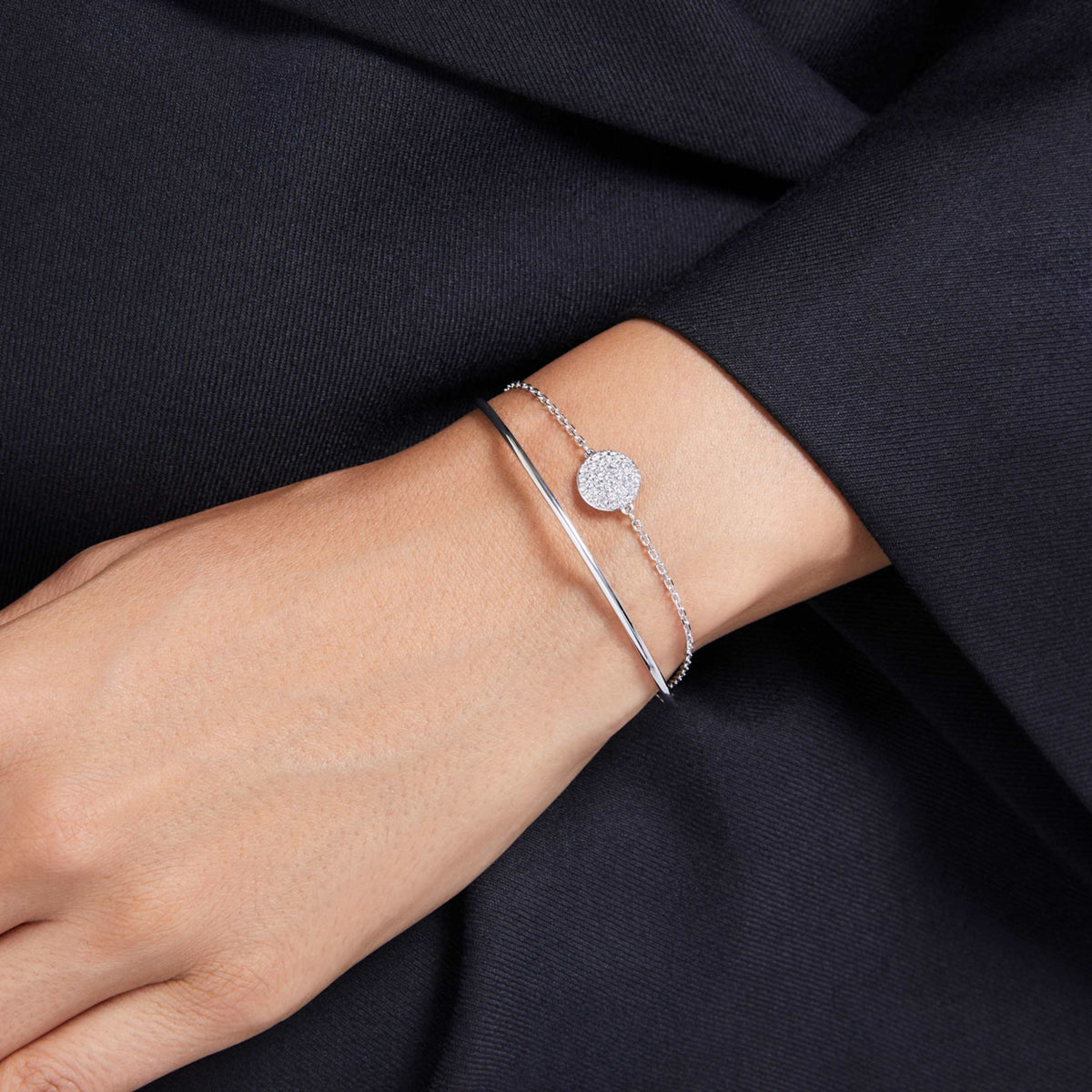 Swarovski Sublima bangle White, 18K rose gold finish
