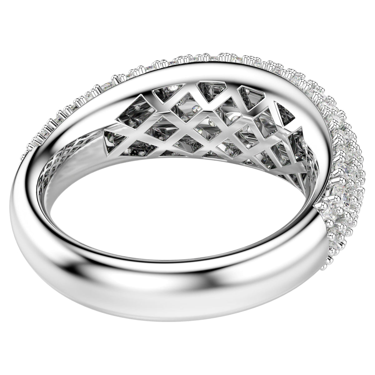 Swarovski Sublima ring White, Rhodium plated
