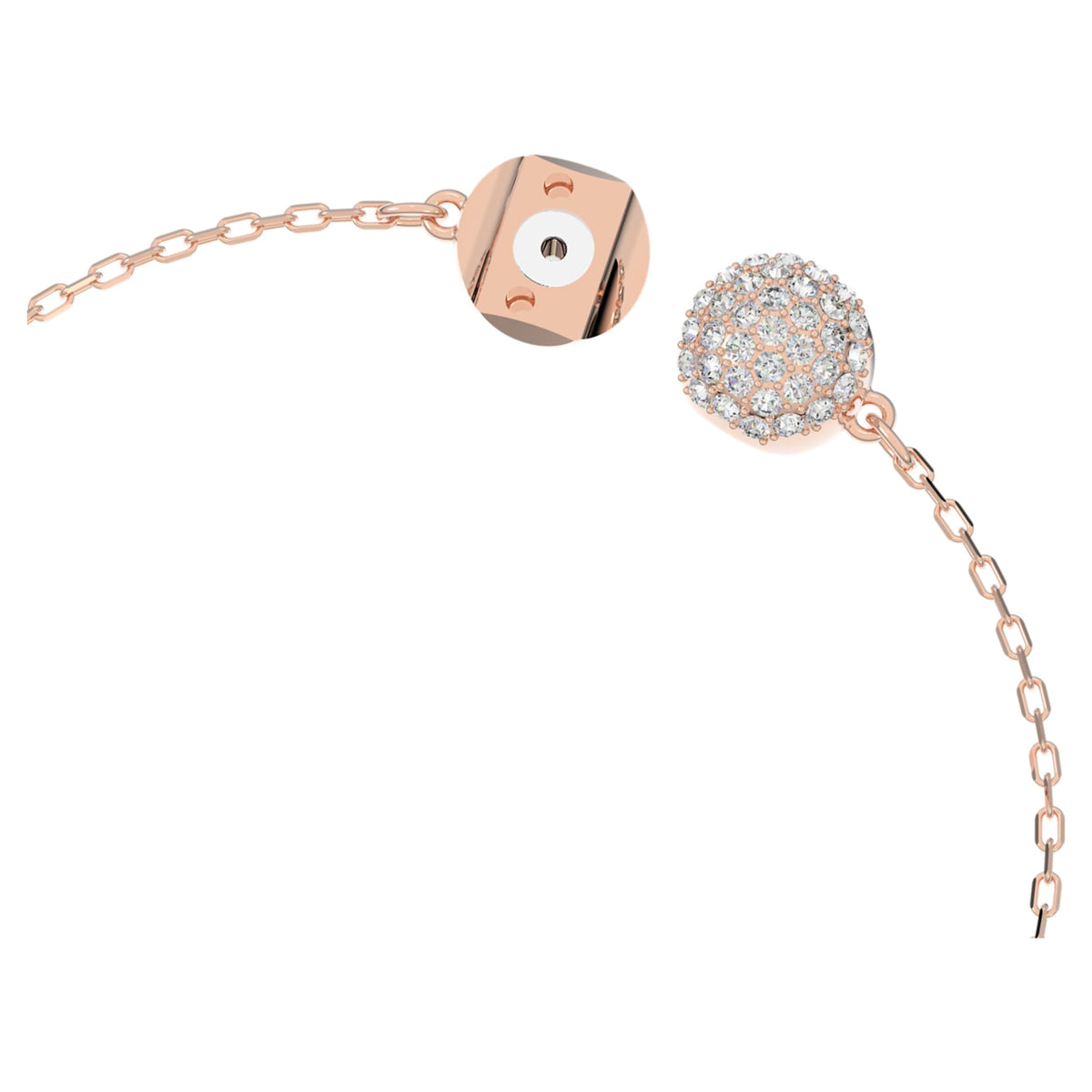 Swarovski Swan bracelet with pink accents and an 18K rose gold finish