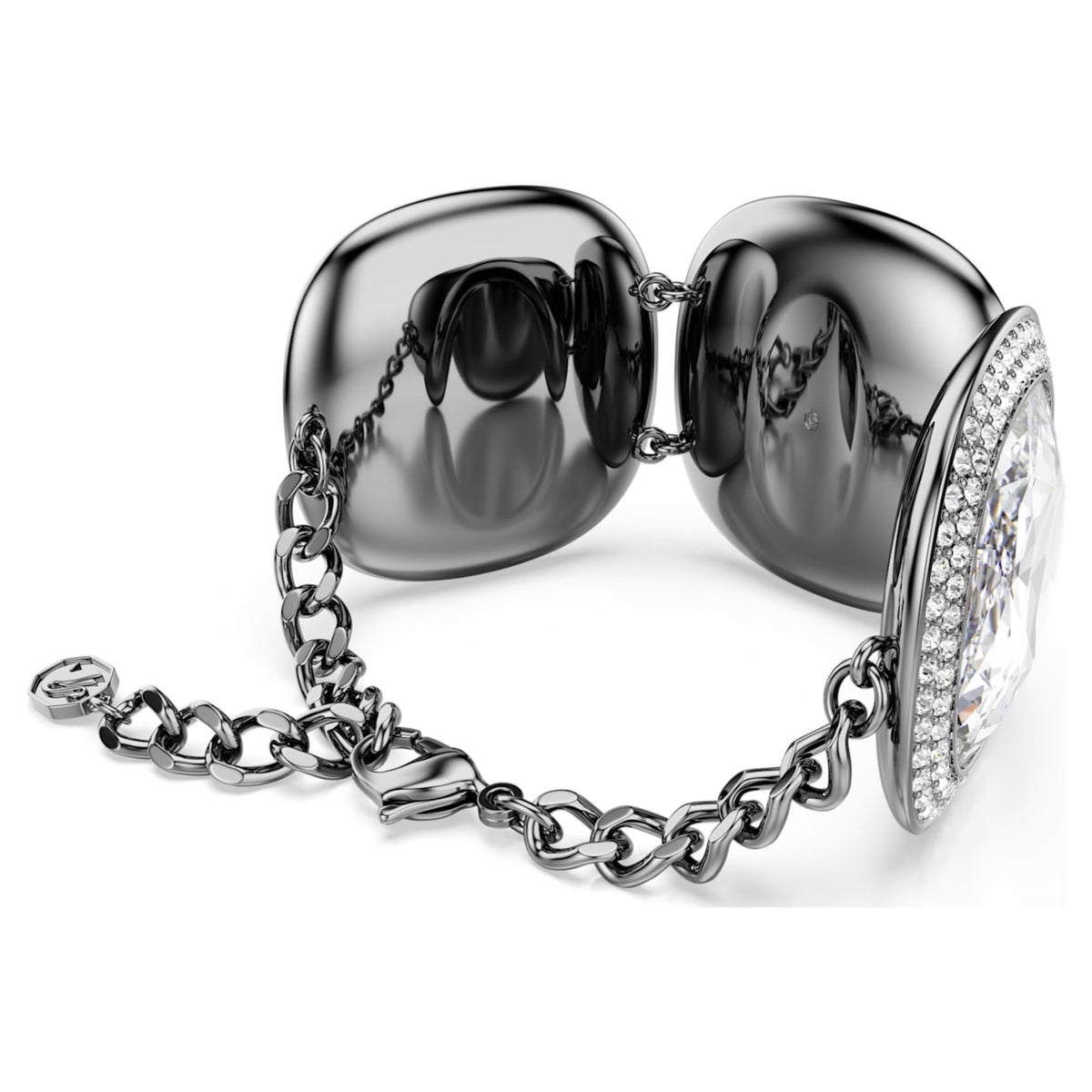 Swarovski Una Angelic bracelet with white cushion-cut accents and ruthenium plating