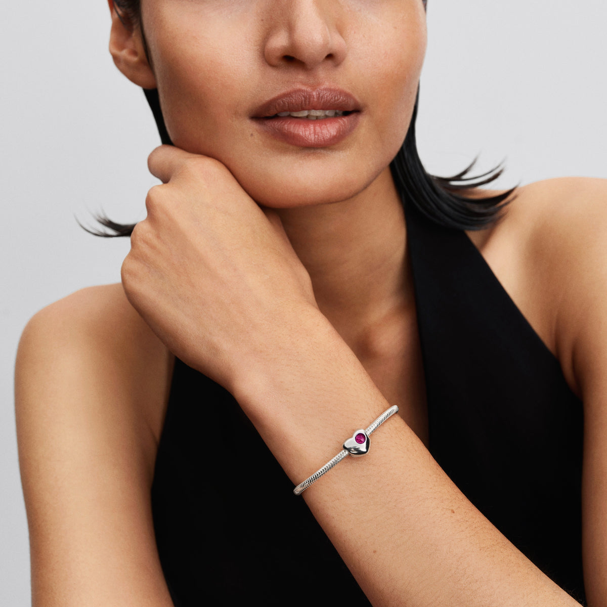 Pandora Charm Featuring Engravable True Red Stone Heart