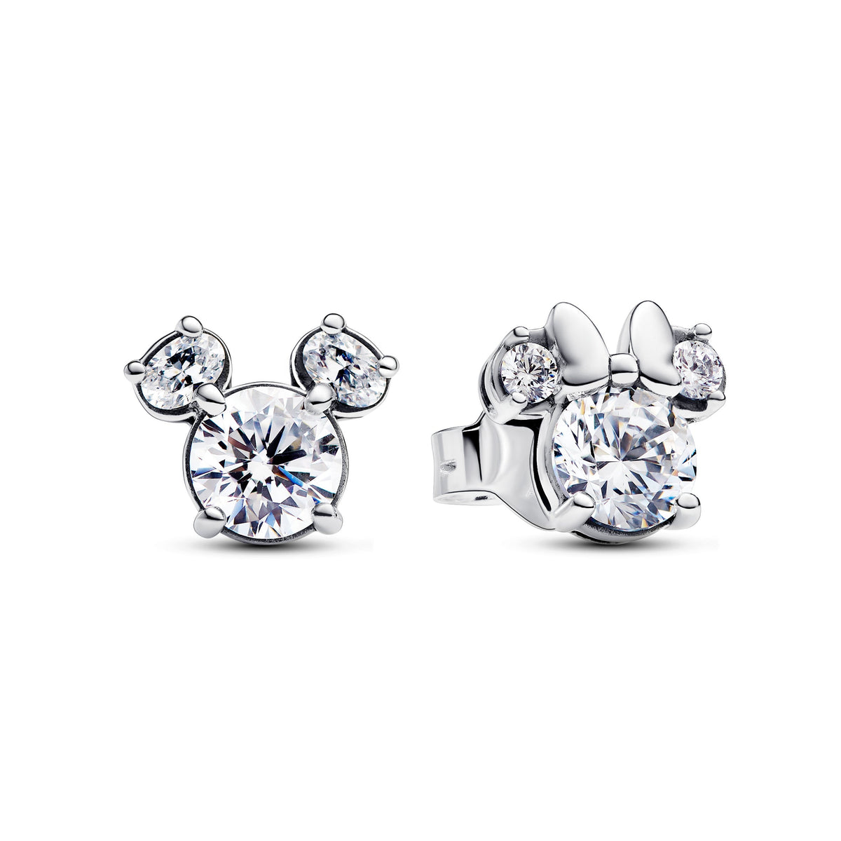 Disney Mickey Mouse & Minnie Mouse Sparkling Stud Earrings