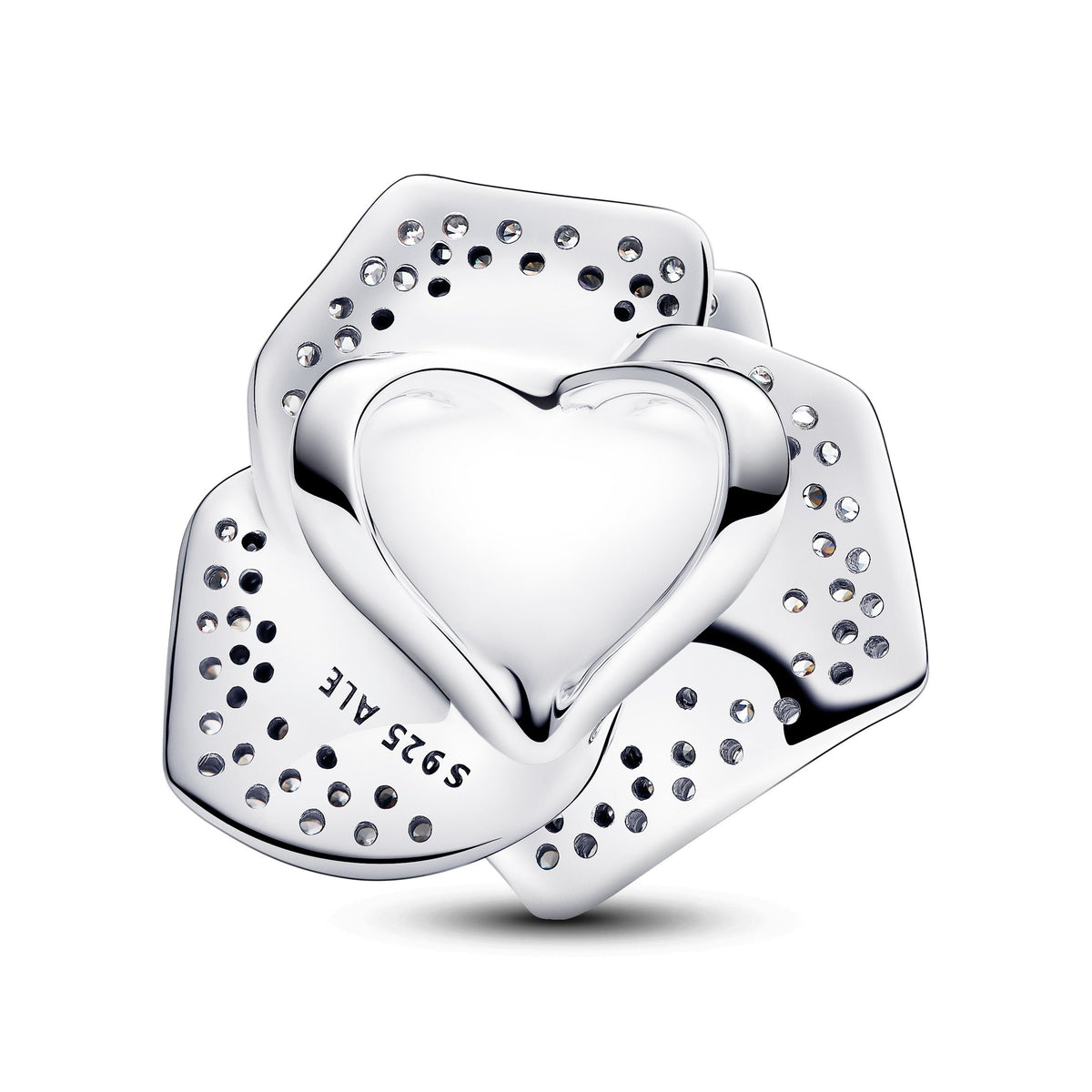 Pandora Charm Featuring Sparkling Rose in Bloom Oversized