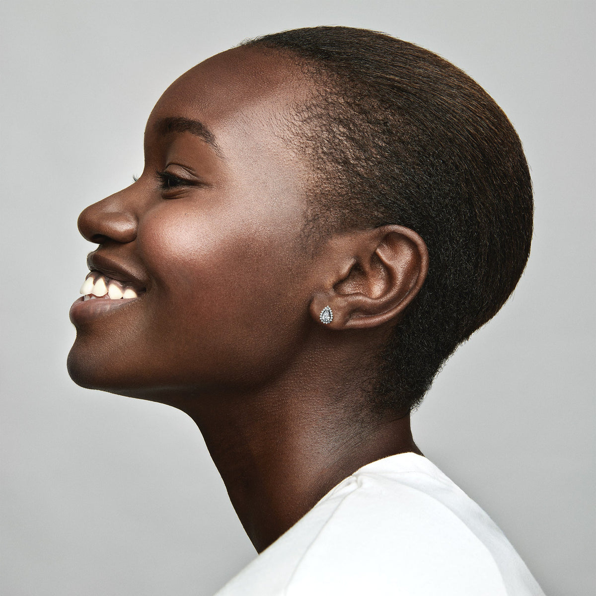 Pandora Earrings Featuring Sparkling Pear Halo Stud