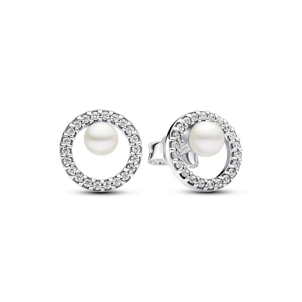 Pandora Jewelry Set Featuring Freshwater Cultured Pearl Timeless Necklace and Earrings Set
