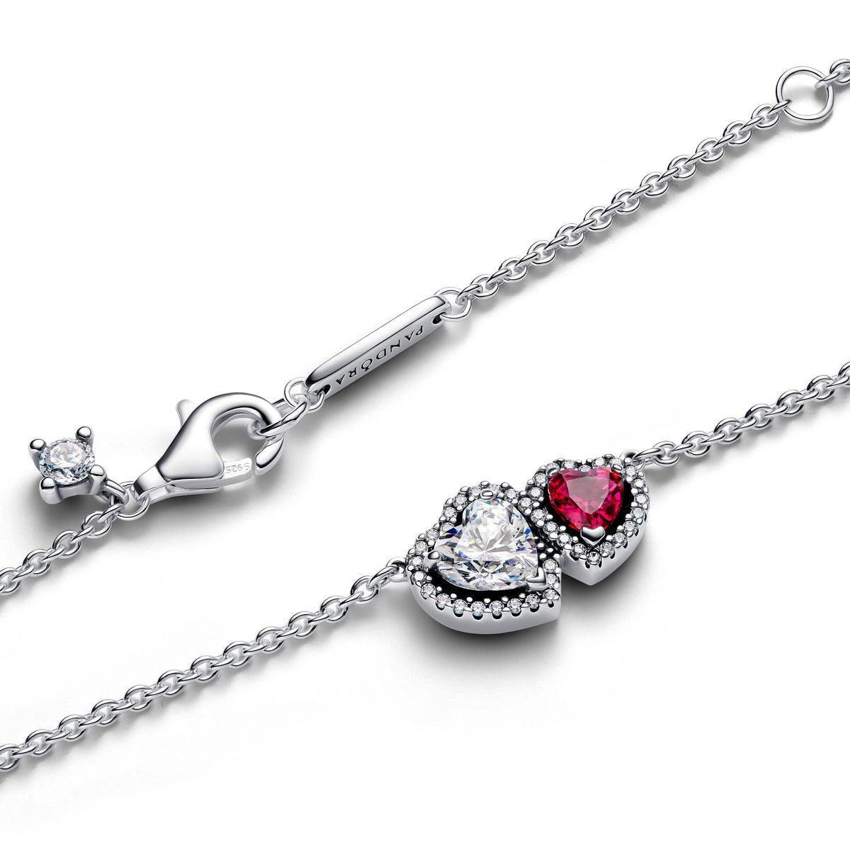 Pandora Necklace Featuring Halo Hearts