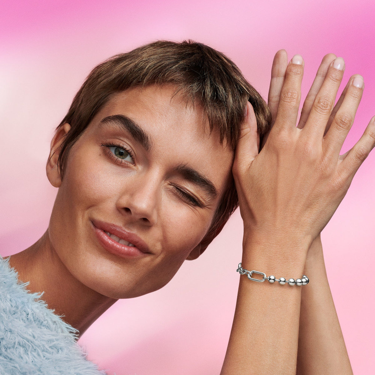Pandora Bracelet Featuring ME Metal Bead & Link Chain