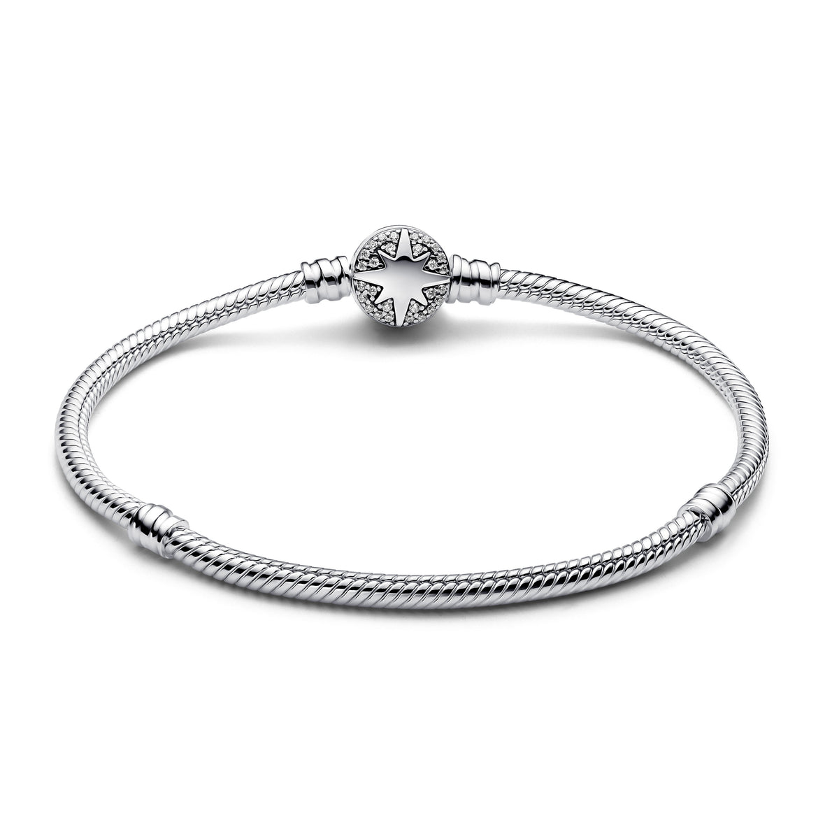 Pandora Bracelet Featuring North Star Clasp Snake Chain