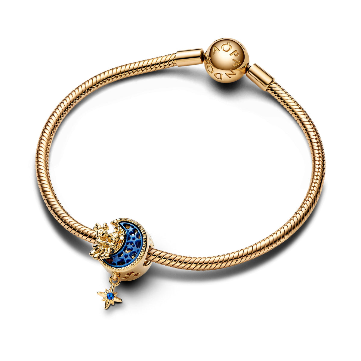 Pandora Charm Featuring Disney Mickey Mouse & Minnie Mouse Crescent Moon
