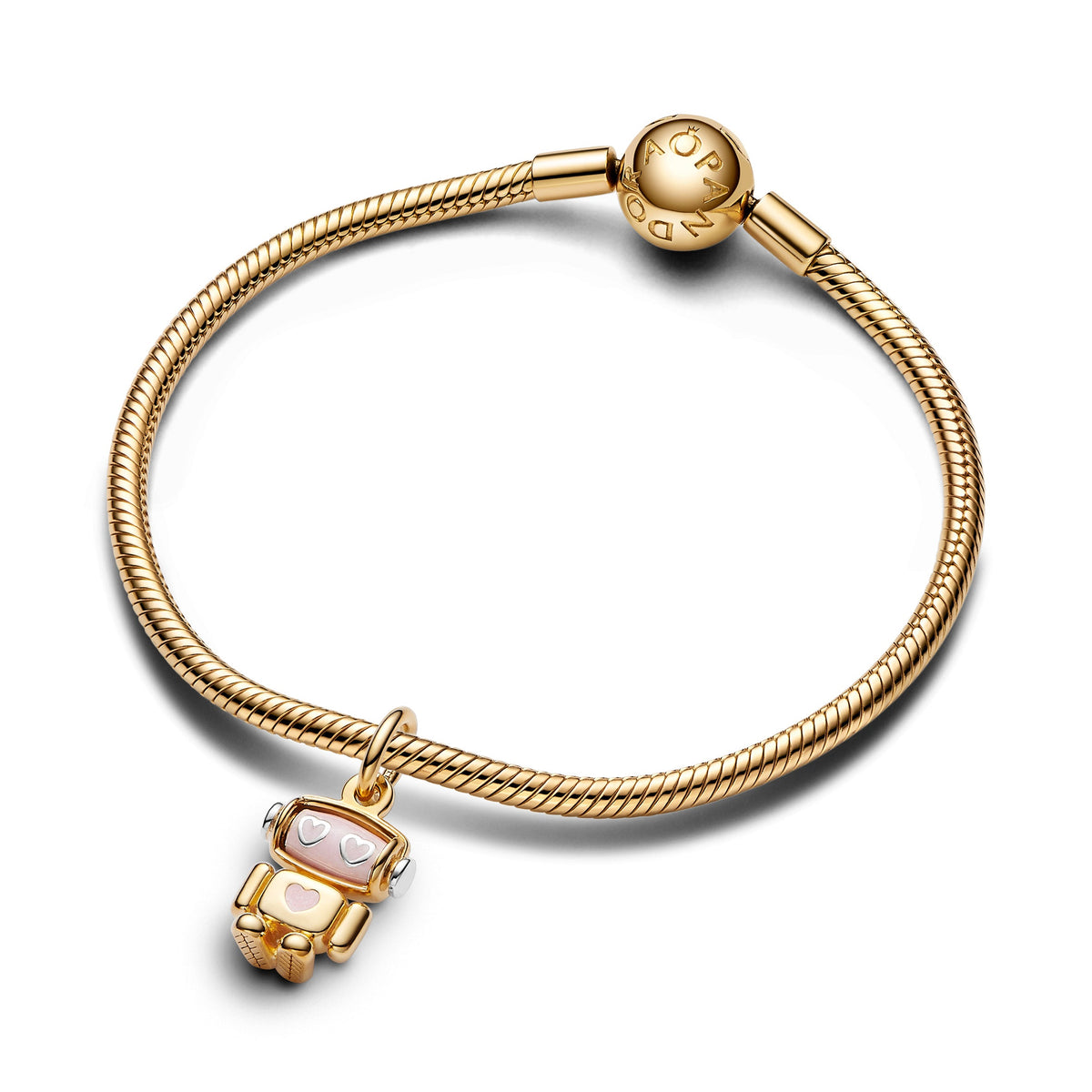 Pandora Charm Featuring Spinnable Face Robot Dangle