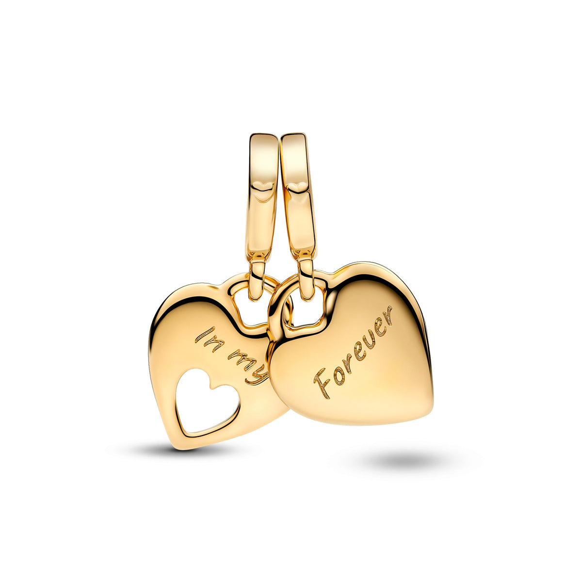 Pandora Charm Featuring Double Heart Split Dangle