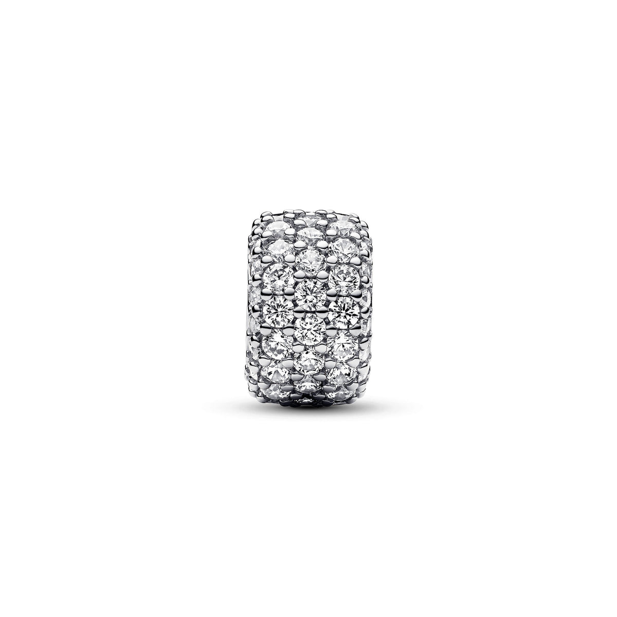 Pandora Charm Featuring Sparkling Pavé Triple-row