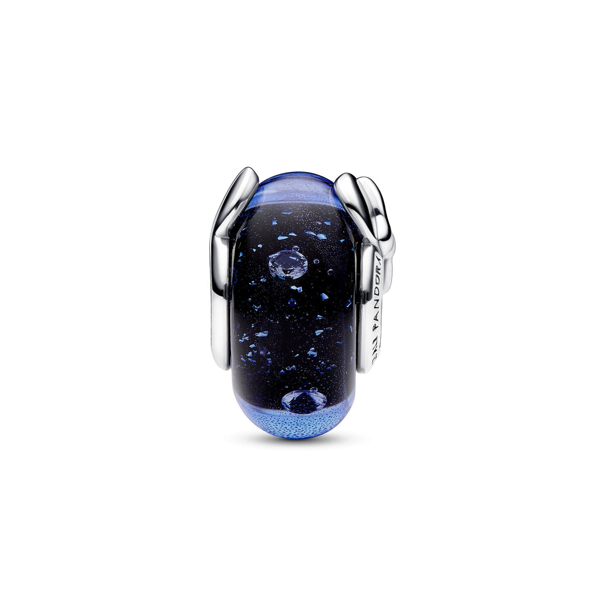 Pandora Charm Featuring Disney Mickey Mouse & Minnie Mouse Blue Murano Glass