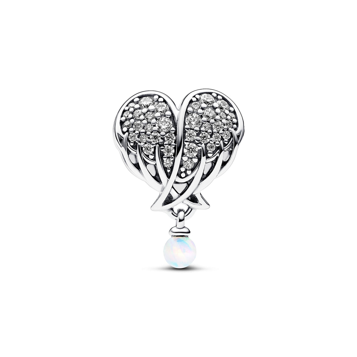 Pandora Charm Featuring Sparkling Angel Wings & Heart
