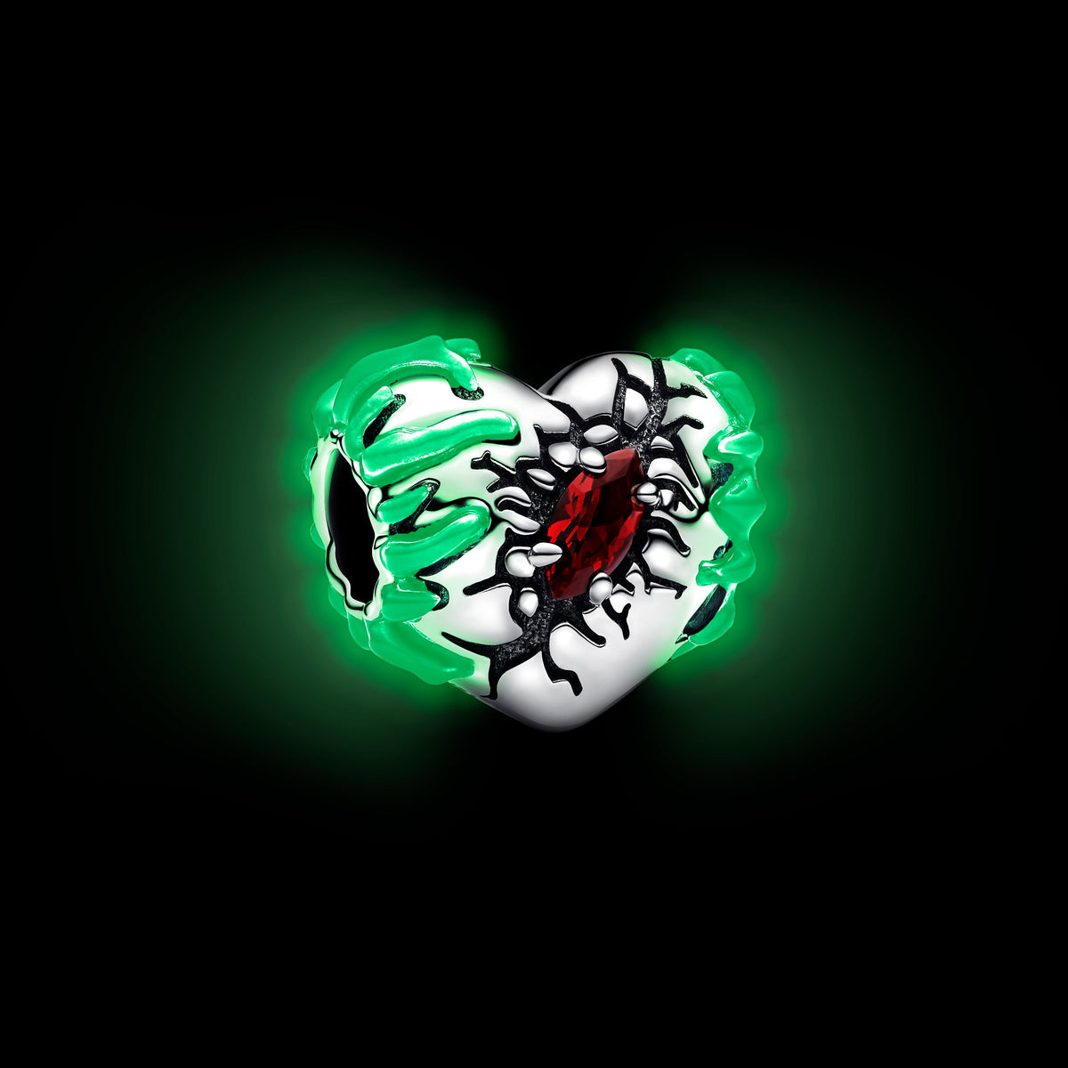 Pandora Stranger Things Glow-in-the-dark Heart Charm