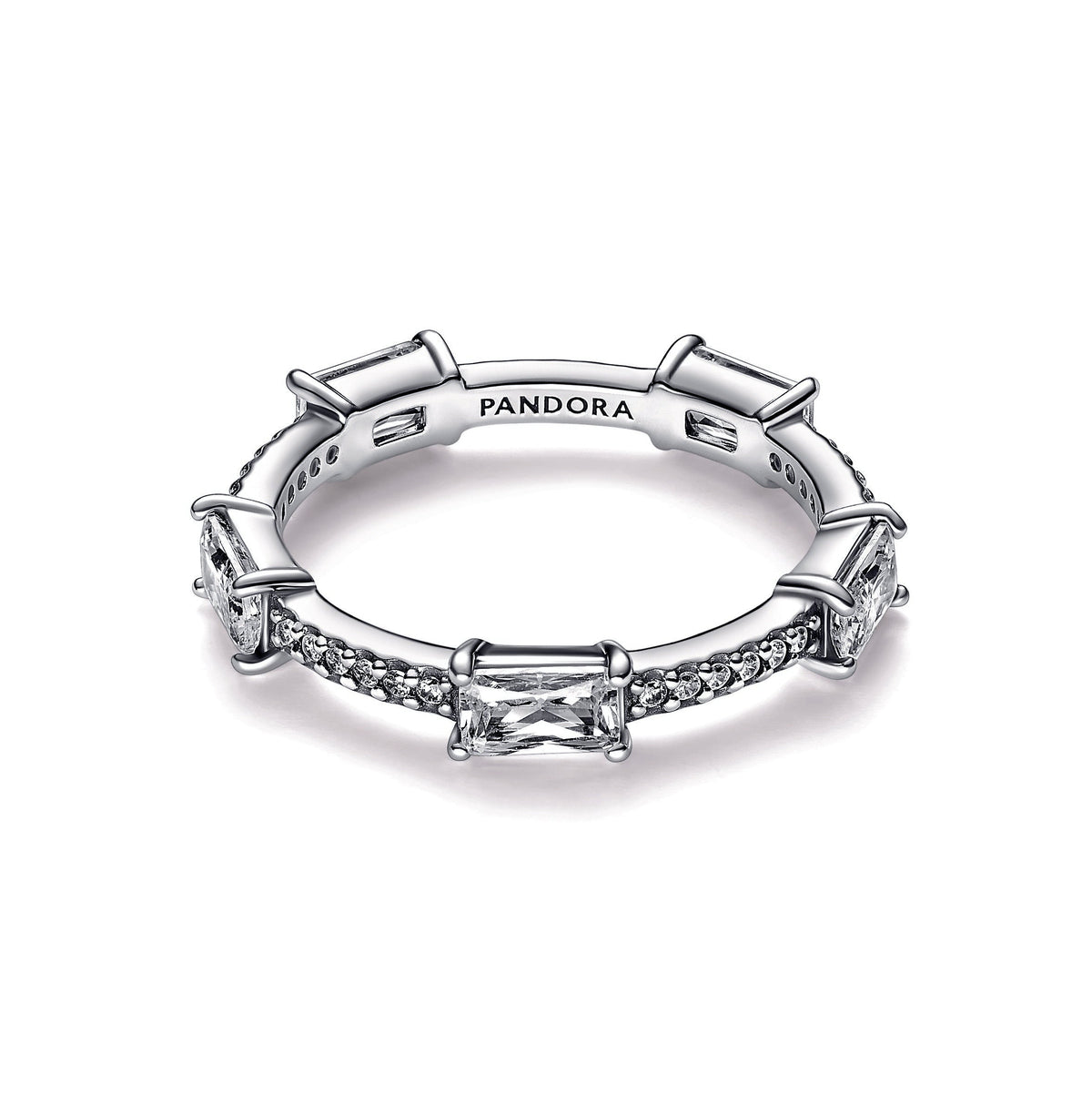 Pandora Ring Featuring Rectangular Bars Sparkling Pavé