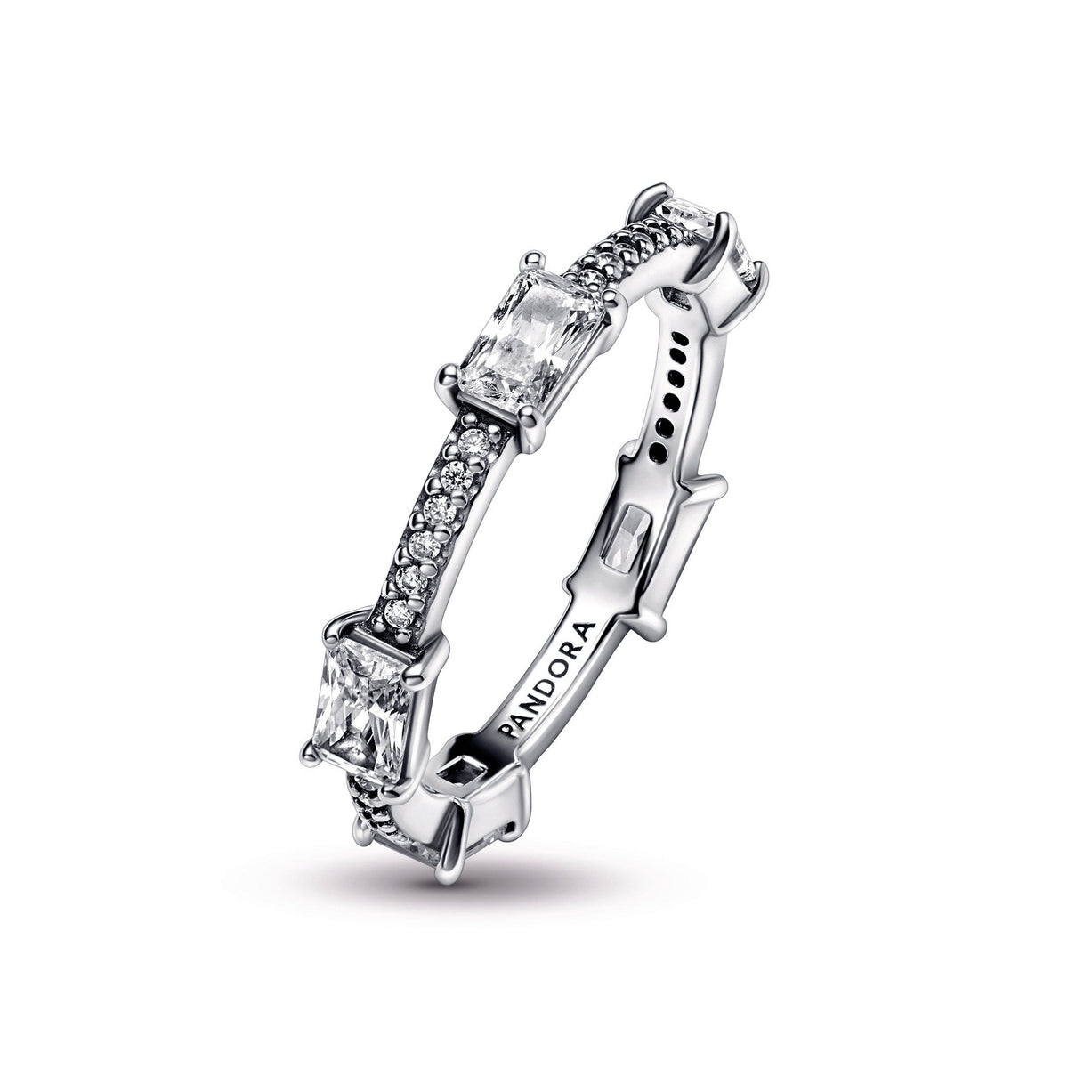 Pandora Ring Featuring Rectangular Bars Sparkling Pavé