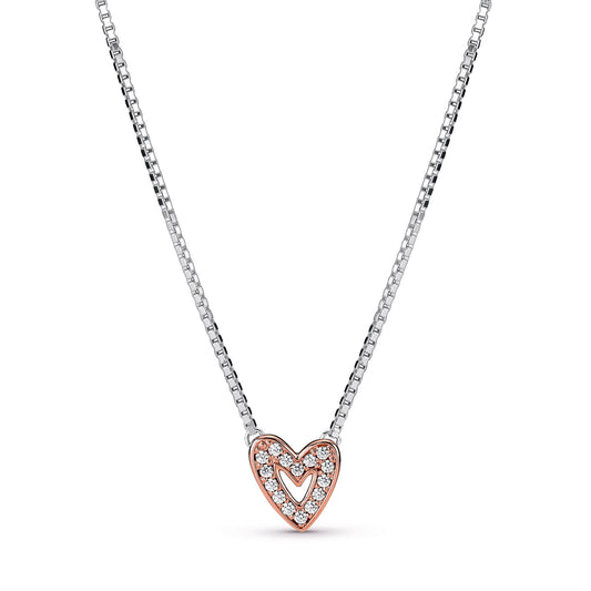 Sparkling Freehand Heart Necklace