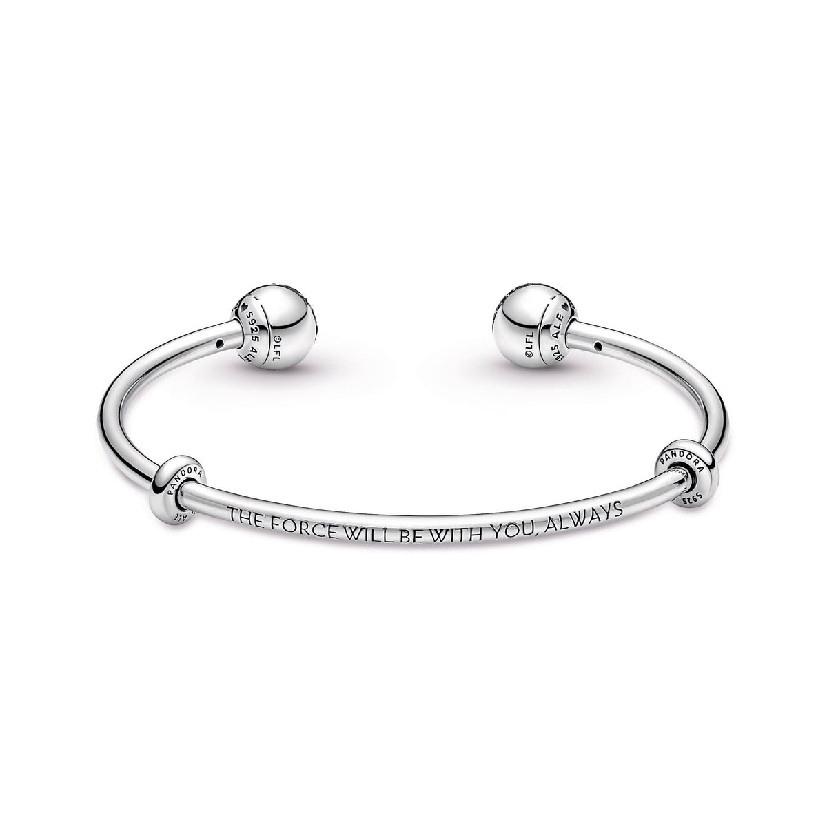 Pandora Bracelet Featuring Moments Star Wars™ Light & Dark Side Logo Open Bangle