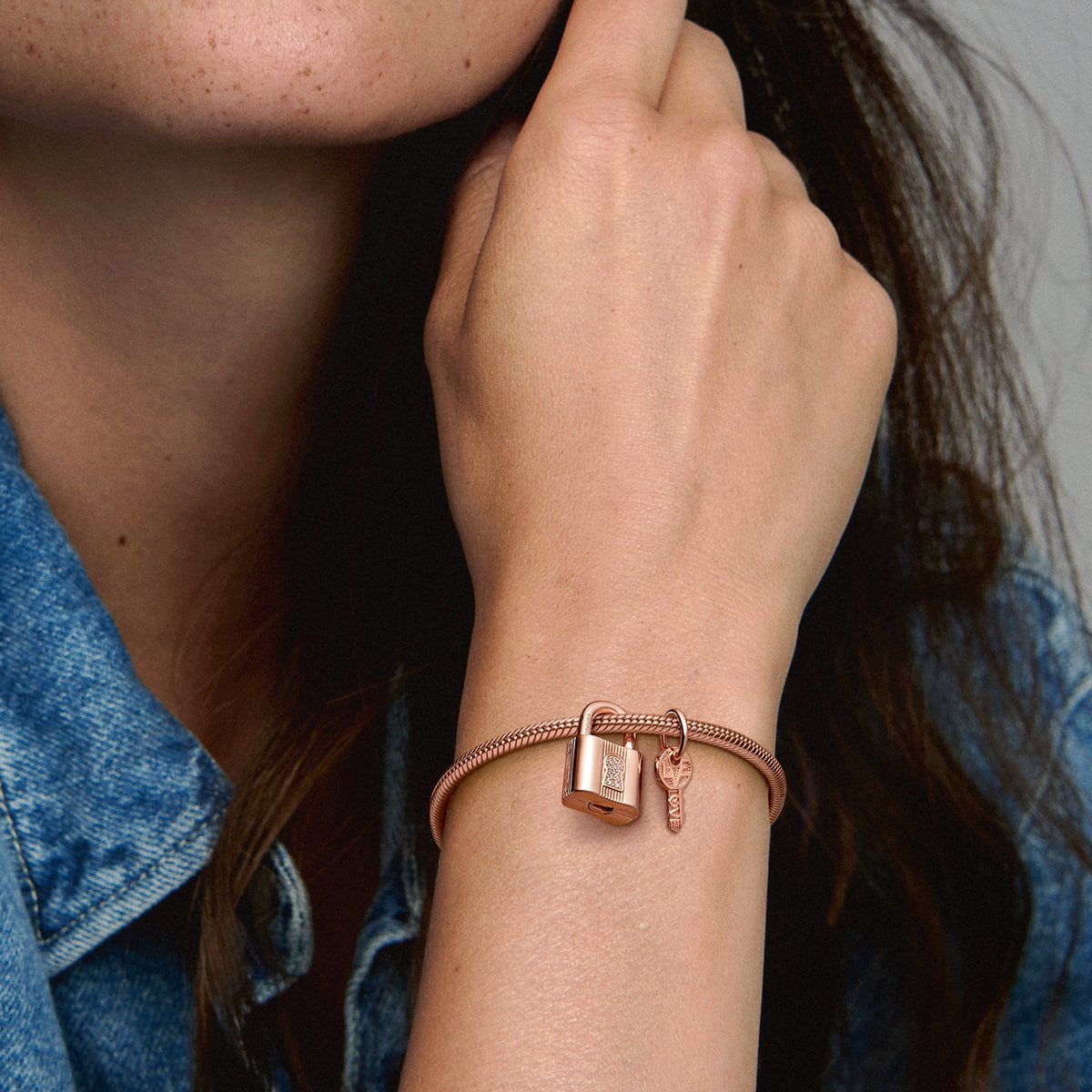 Pandora Charm Featuring Padlock & Key Dangle