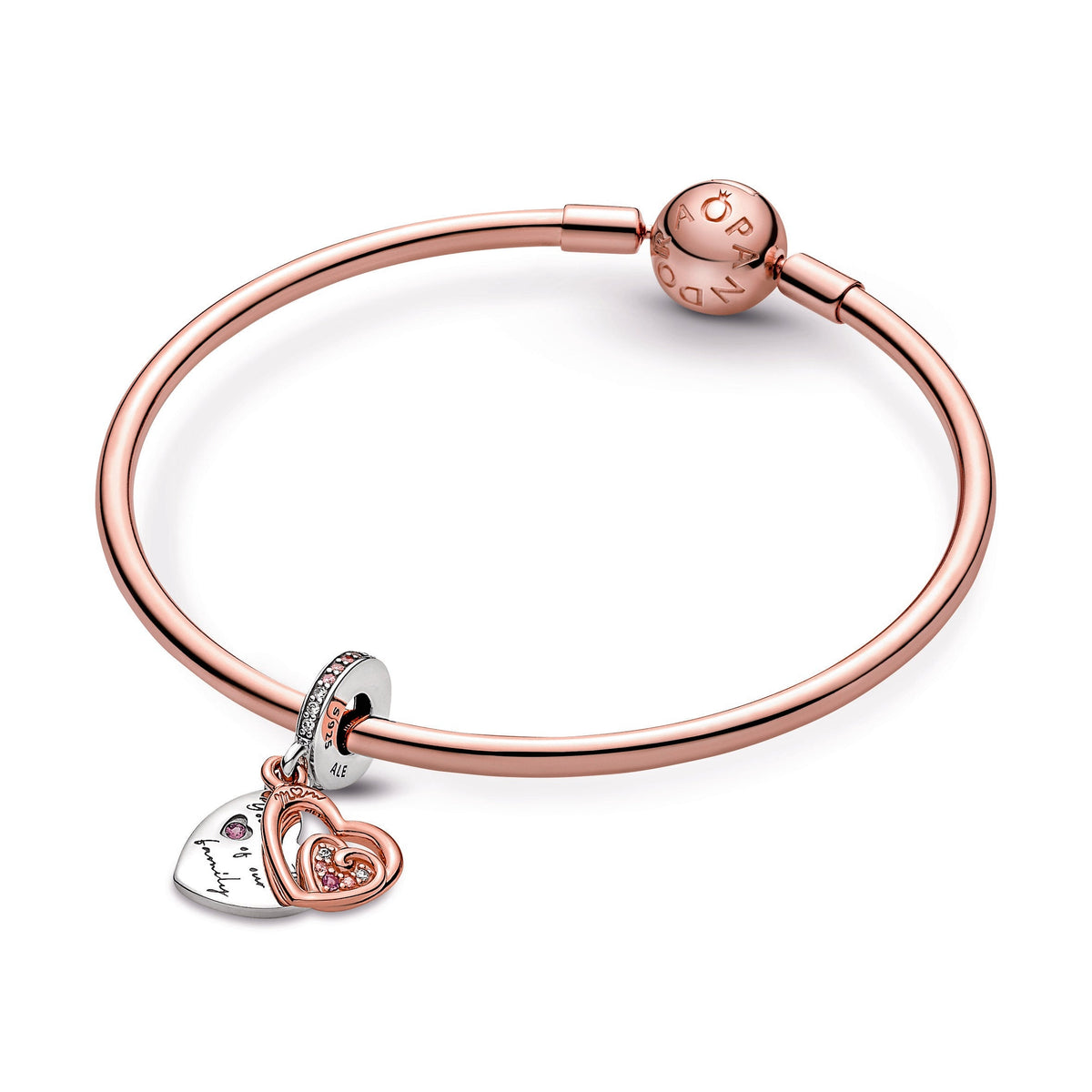Pandora Entwined Infinite Hearts Double Dangle Charm