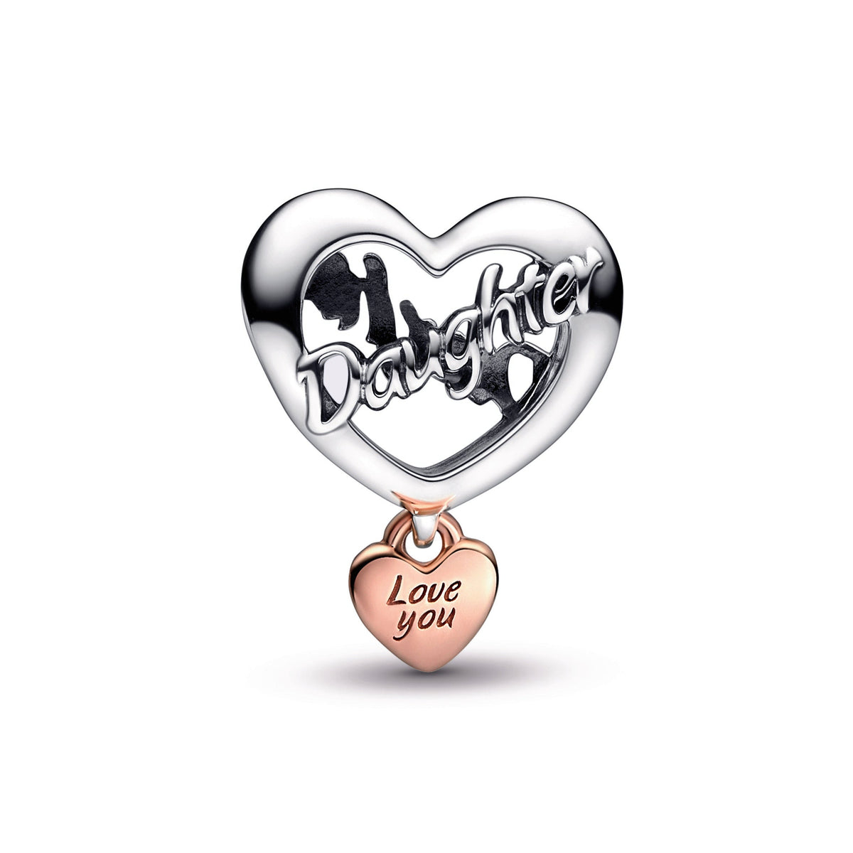 Pandora Charm Featuring Love You Daughter Heart