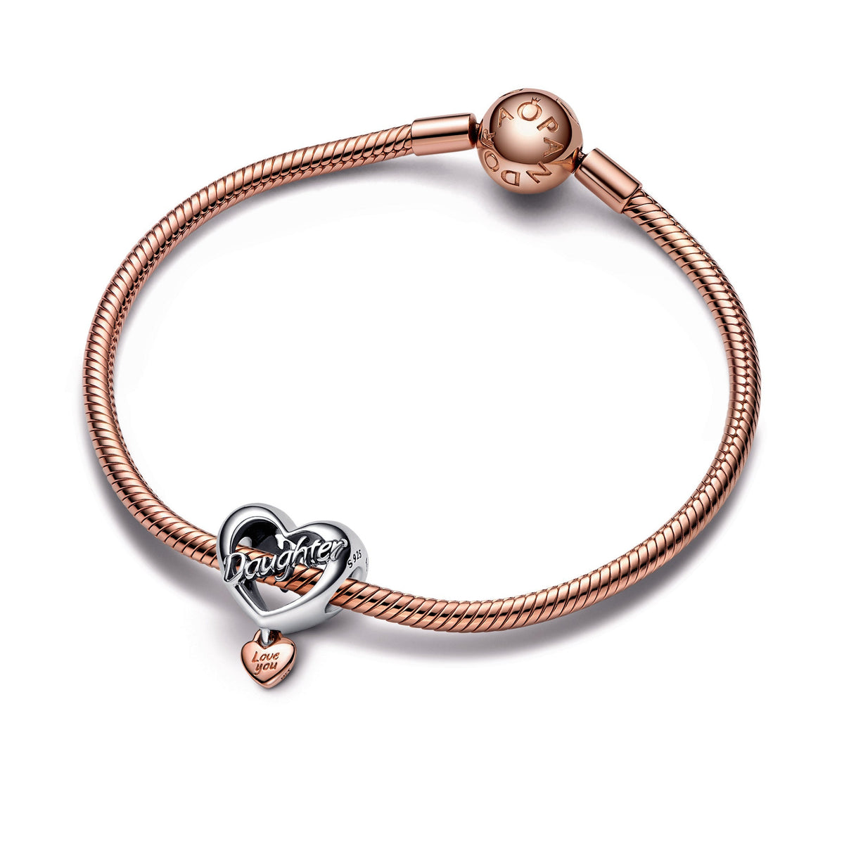 Pandora Charm Featuring Love You Daughter Heart