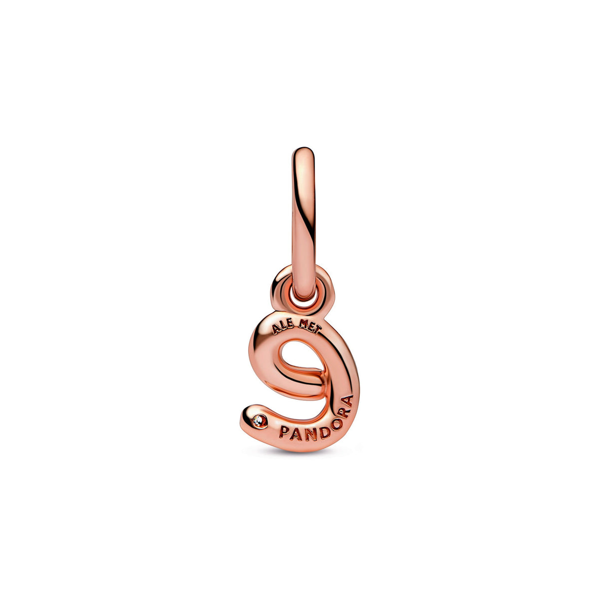 Pandora Charm Featuring Letter e Script Alphabet Dangle