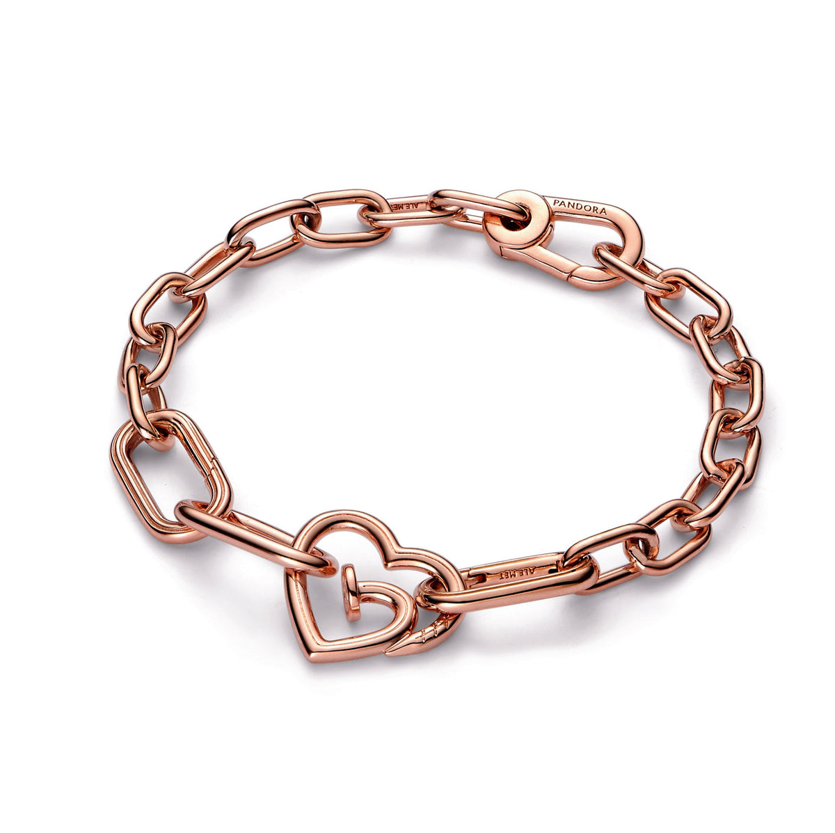 Pandora Bracelet Featuring ME Nailed Heart Styling Double Link