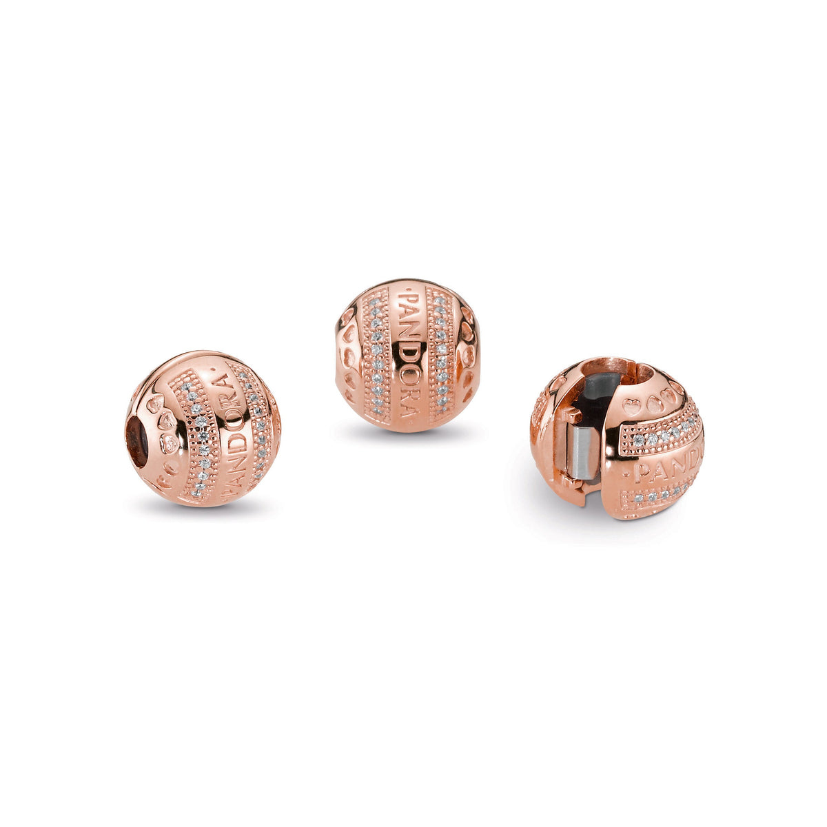 Pandora Logo Round Clip Charm