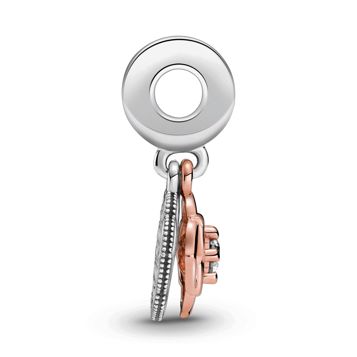 Pandora Two-tone Rose Dangle Charm
